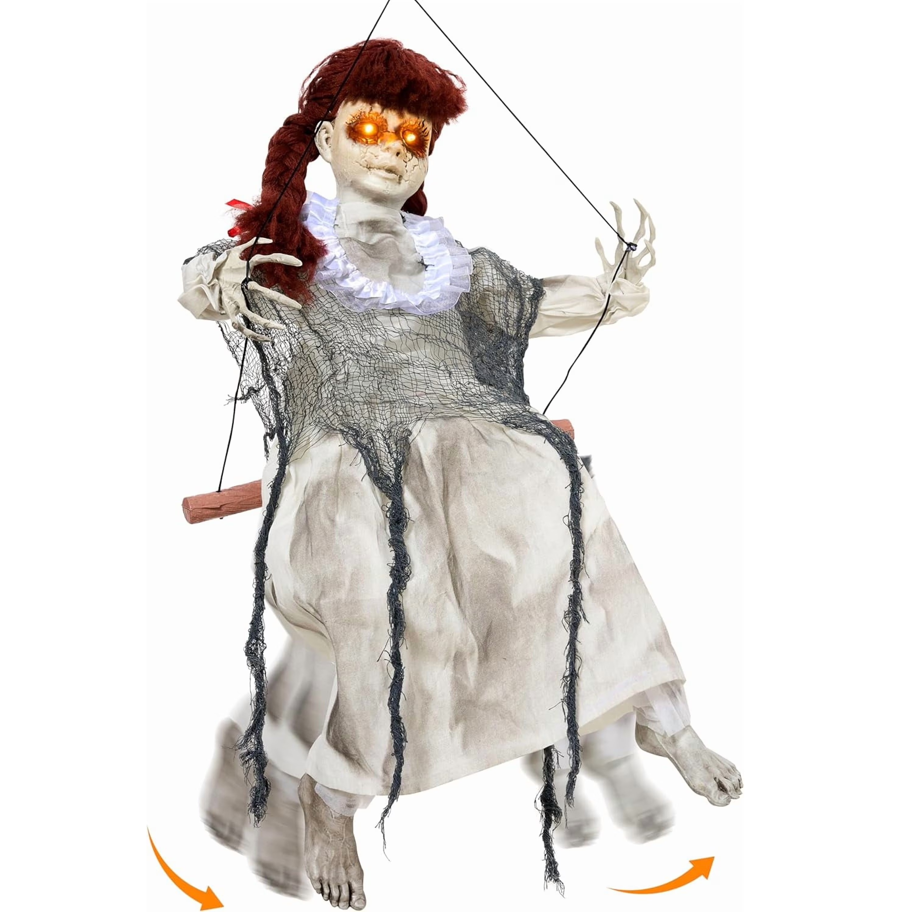 Joyfy  Halloween Hanging Winging Girl Doll with Sound and Light Up Eyes