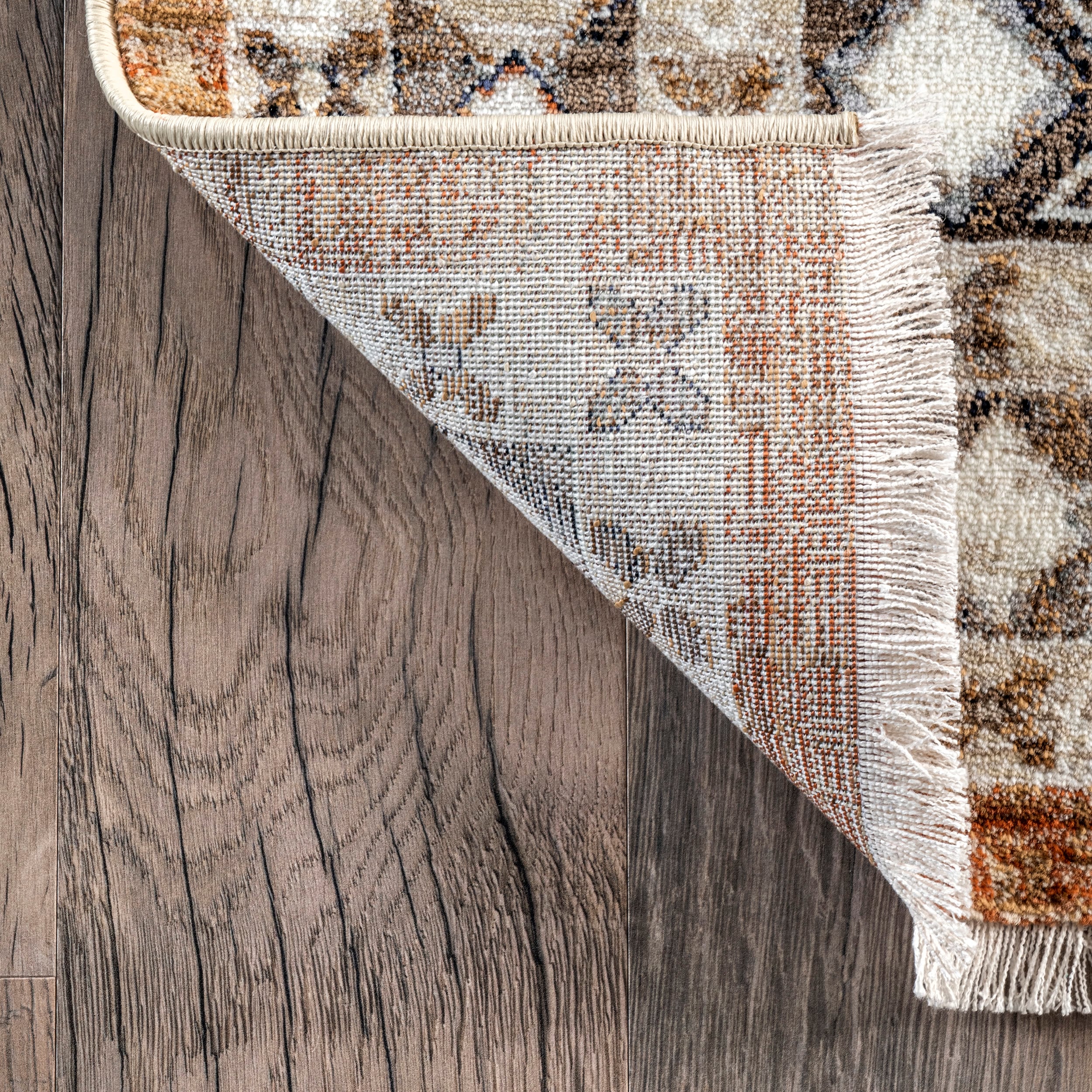 Reversible Rust Medallion Synthetic 5' x 8' Area Rug