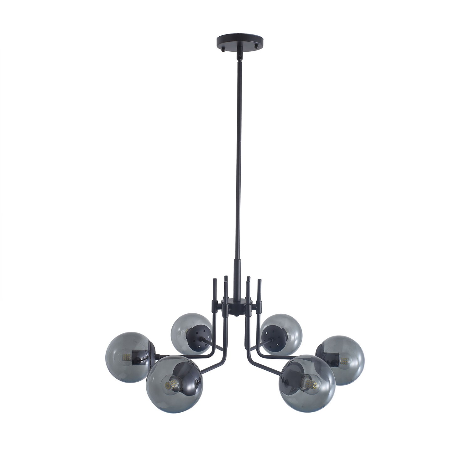 Zeus & Ruta CHANVMM-024 Chandeliers 6 -Light Black Industrial For Use in Bedrooms, Dining Rooms, Kitchens, Living Rooms Chandelier