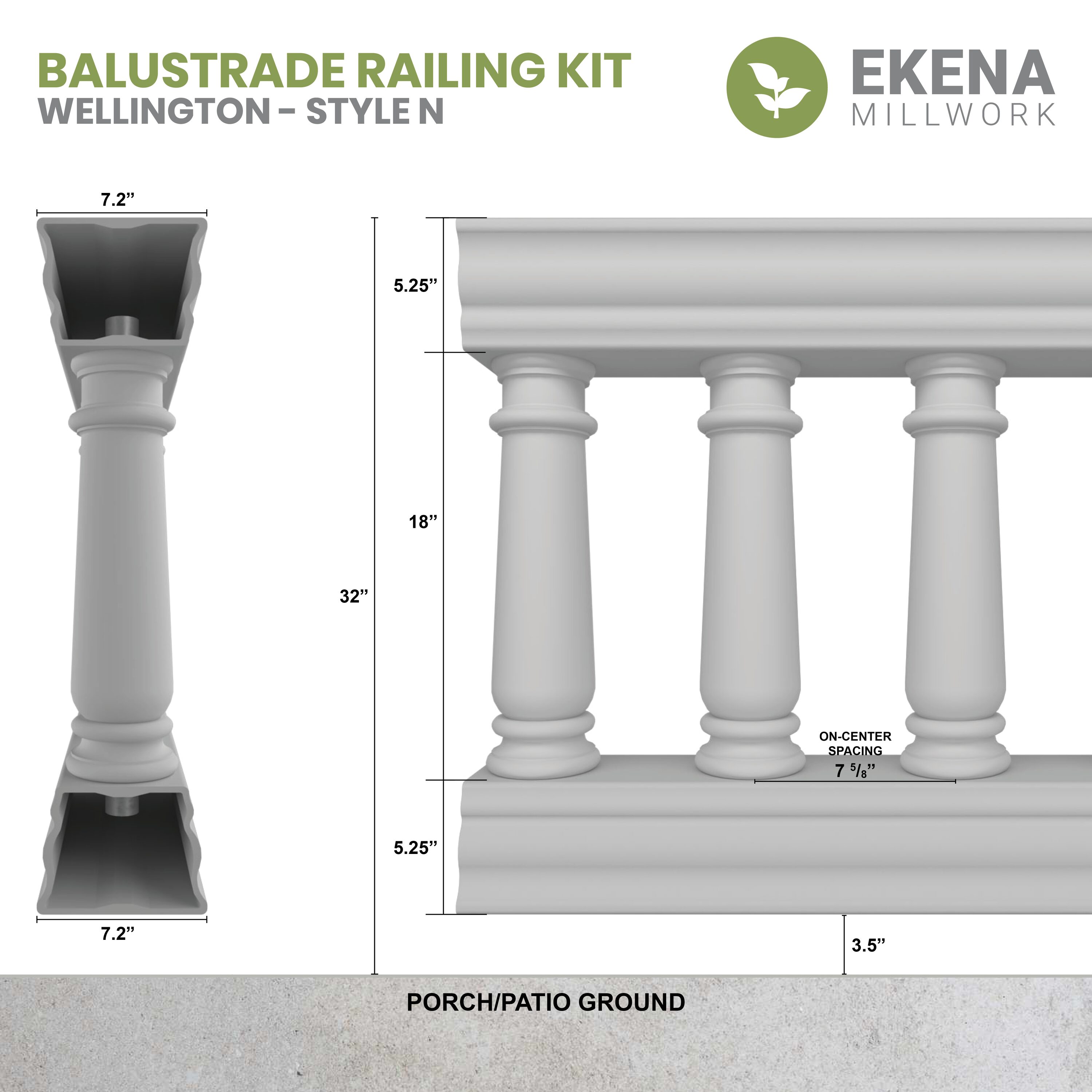 Ekena Millwork BALK32X144WEN railings - View #7