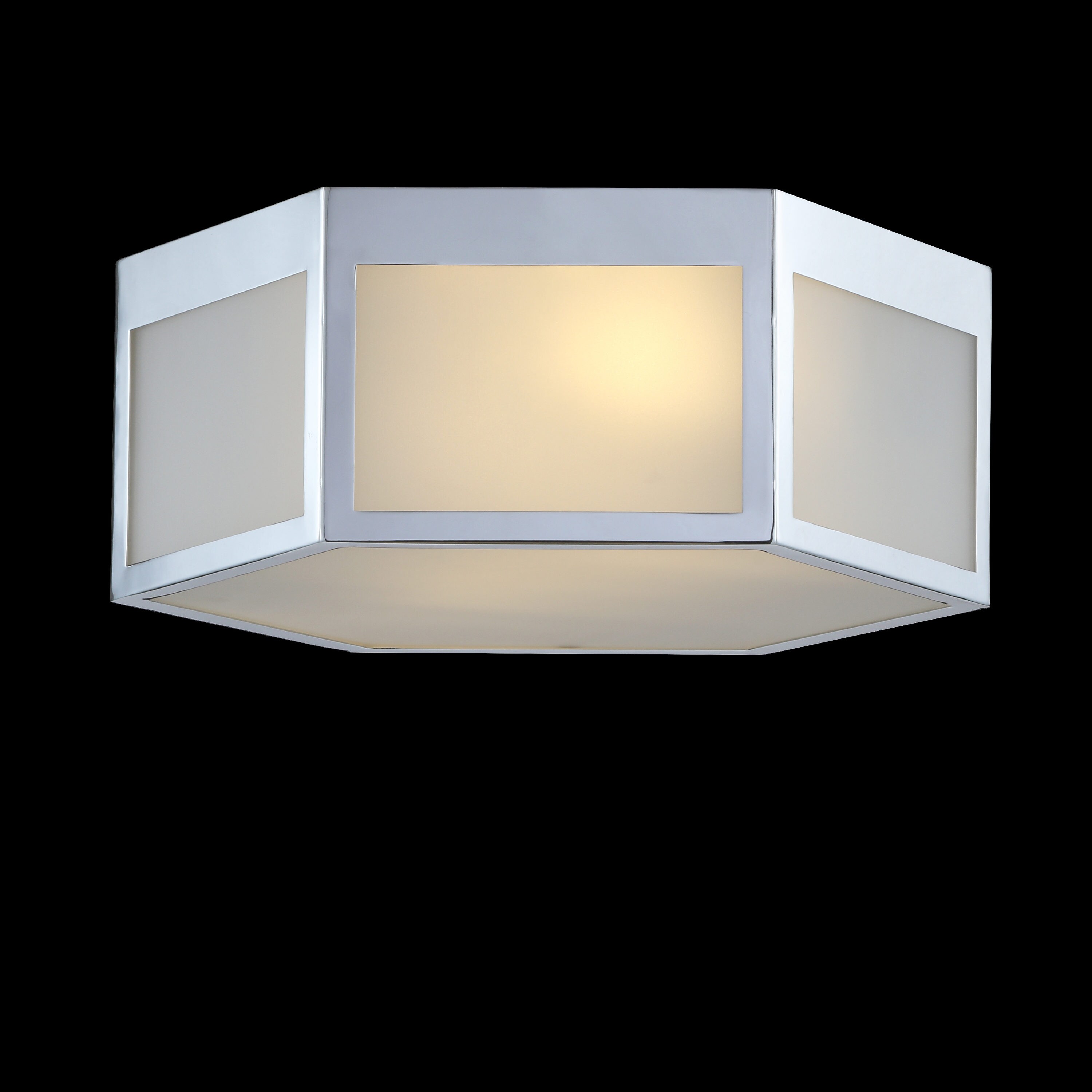 Moderno Classic 15.75" Chrome Hexagon LED Flush Mount