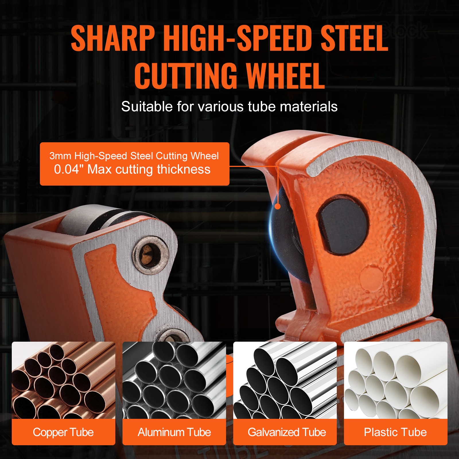 GIVIMO Mini Tubing Cutter 1/8-in to 1-1/8-in OD with SKD Steel Blade ...