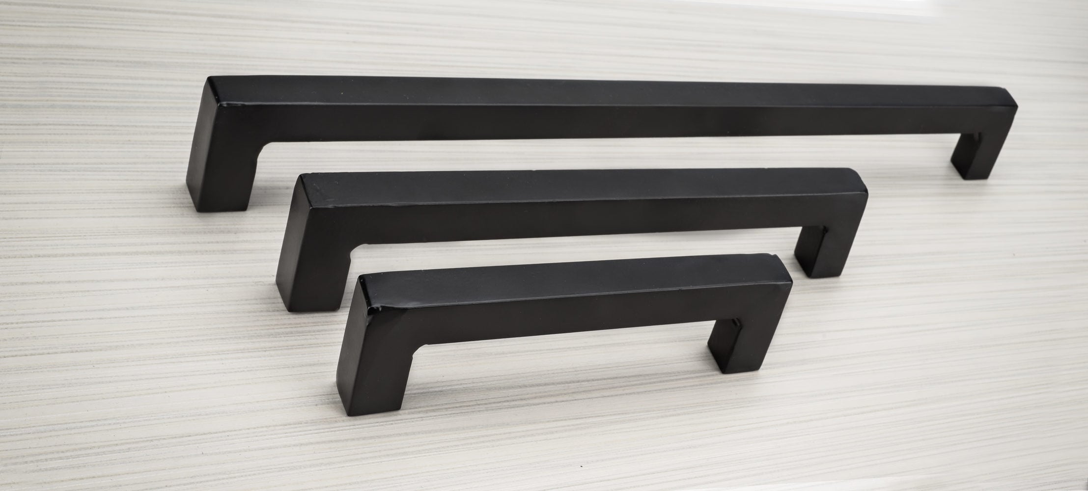 Matte Black Iron Bar Pull Handle with Mounting Hardware