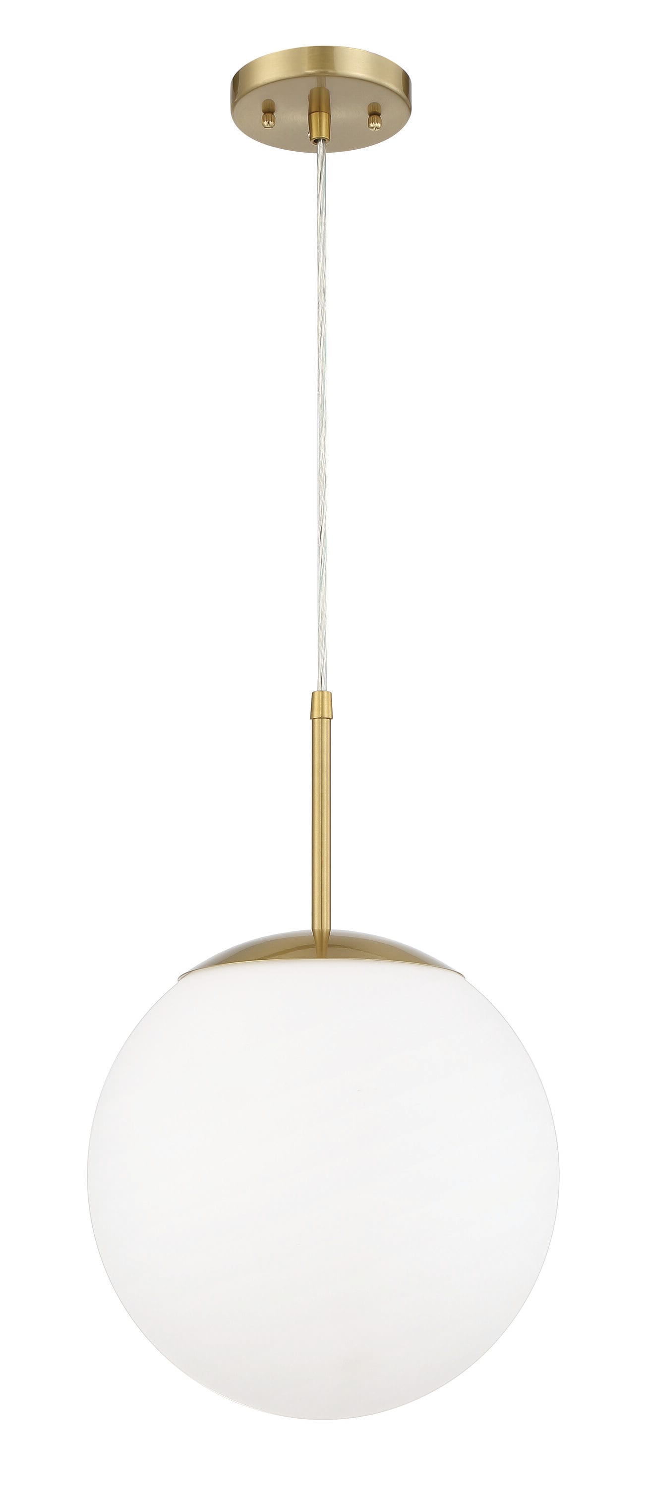 Craftmade 56892-SB-WG Gaze Satin Brass Modern/contemporary White glass Globe Medium Hanging Pendant light