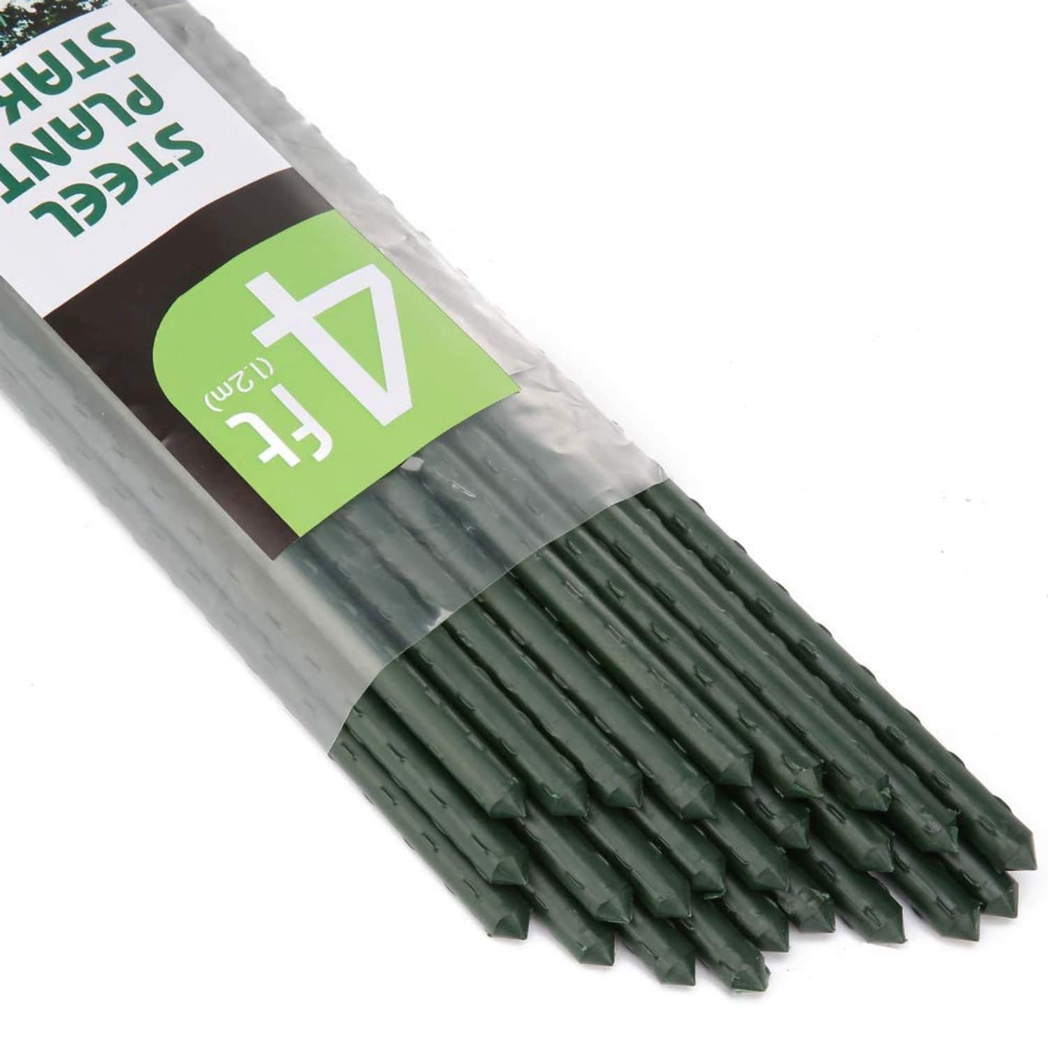 Angel Sar 48in L 0.4in W 25-Pack Green Steel Plant Stakes