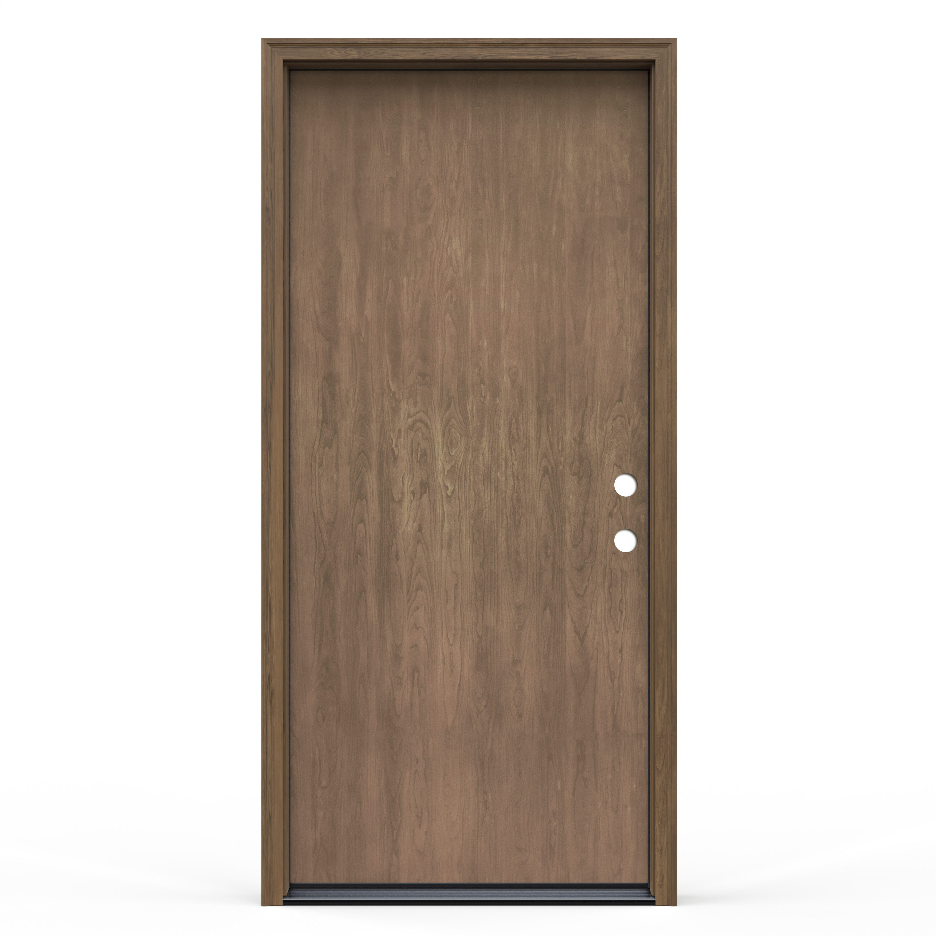 JELD-WEN LOWOLJW252800003 Fiberglass No glass Left-hand inswing Warm Toffee Stained Prehung Front Door with Brickmould Insulating core