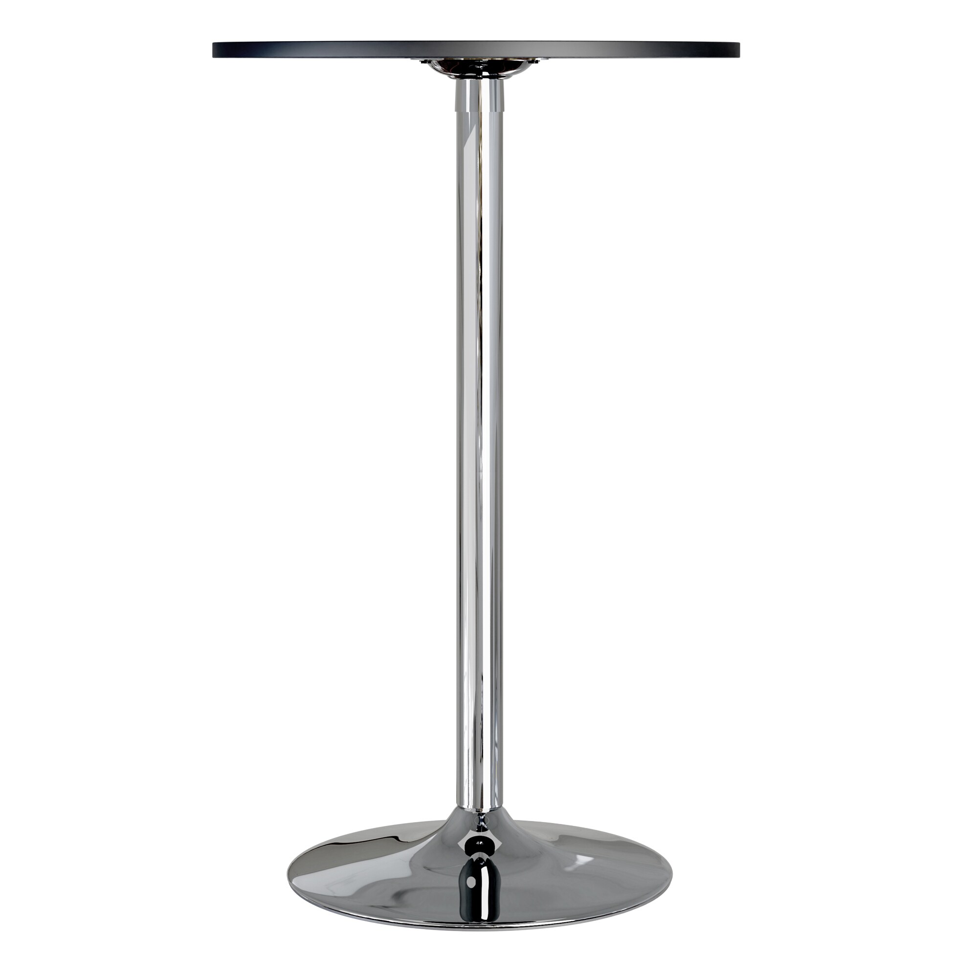 Black and Chrome Round Wood Pub Table
