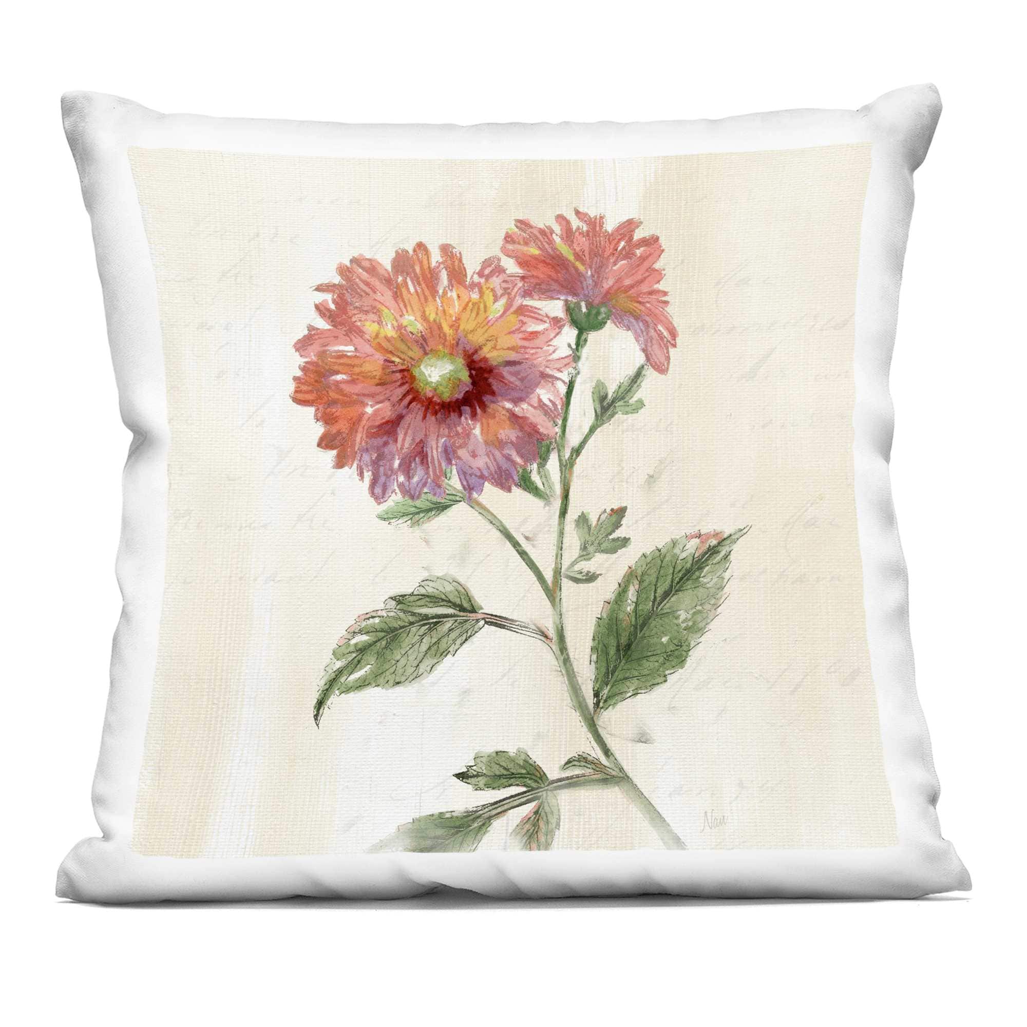 Stupell Industries - Vintage Blooming Dahlia Decorative Printed Pillow Design by Nan