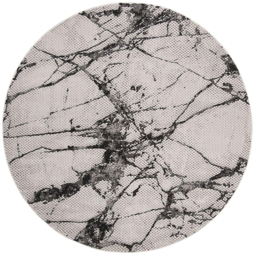 Safavieh LUR187H-7R Lurex Appo 7 x 7 (ft) Loomed Synthetic Gray/Black Round Indoor Abstract Industrial Area rug