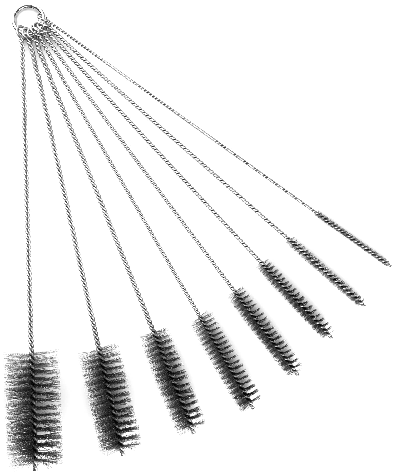 Ahfiwaso  16 Inch Extra Long Pipe Cleaning Brush Set Stainless Steel Bristles 8 Piece Variety Pack for Auto Parts Bottles Tubes and More