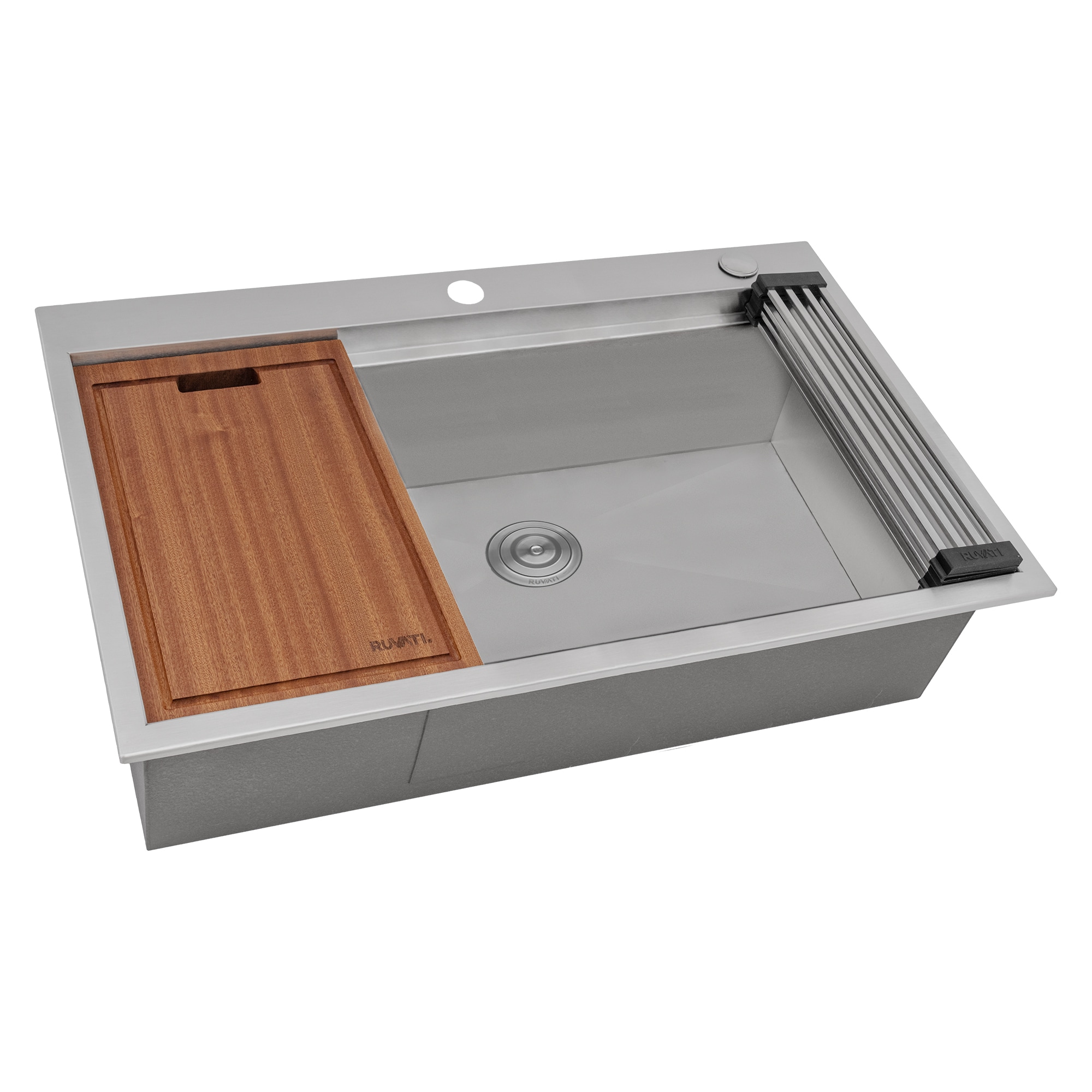 Ruvati RVH8207 Vino Drop-in 27-Inches x 20-Inches Stainless steel Single bowl 1-Hole 16 -Gauge Workstation Kitchen Sink