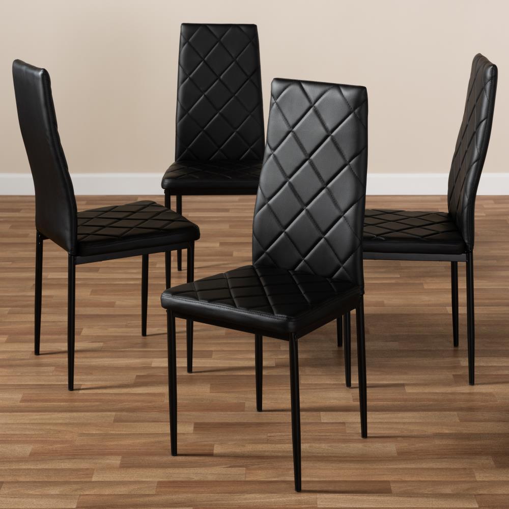 Baxton Studio Set of 4 Blaise Contemporary/Modern Faux Leather ...