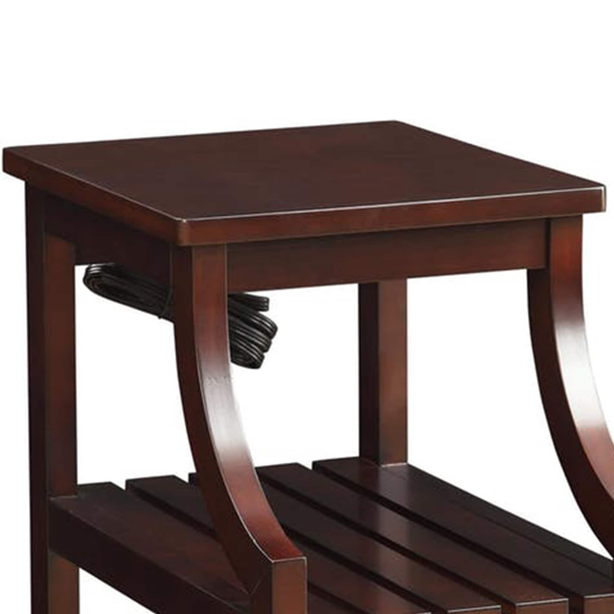 Benzara 20 In W X 24 In H Brown Wood Modern End Table With Storage Assembly Required In The End
