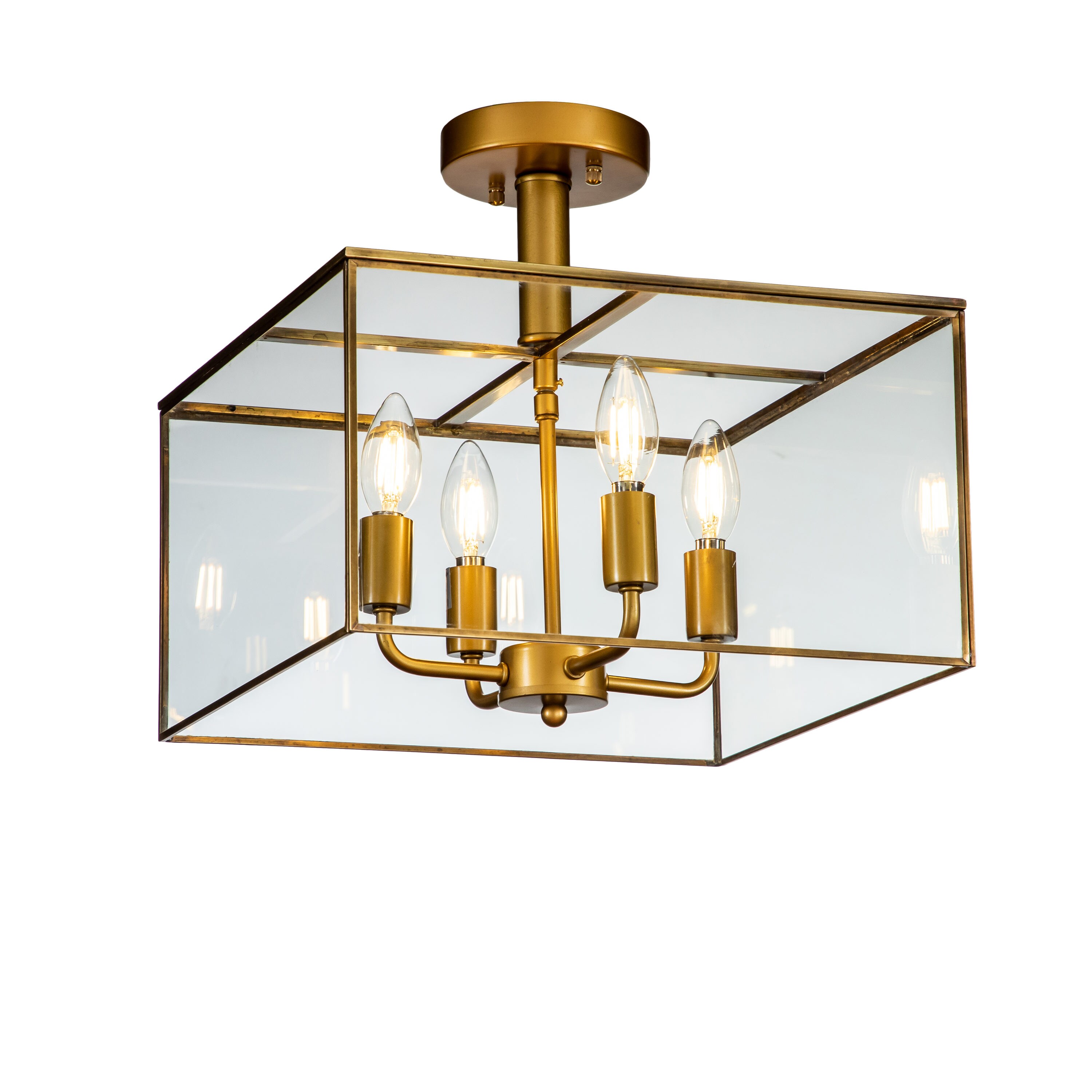 AloaDecor Lighting L70730322 4-Light Brass Semi-Flush mount light