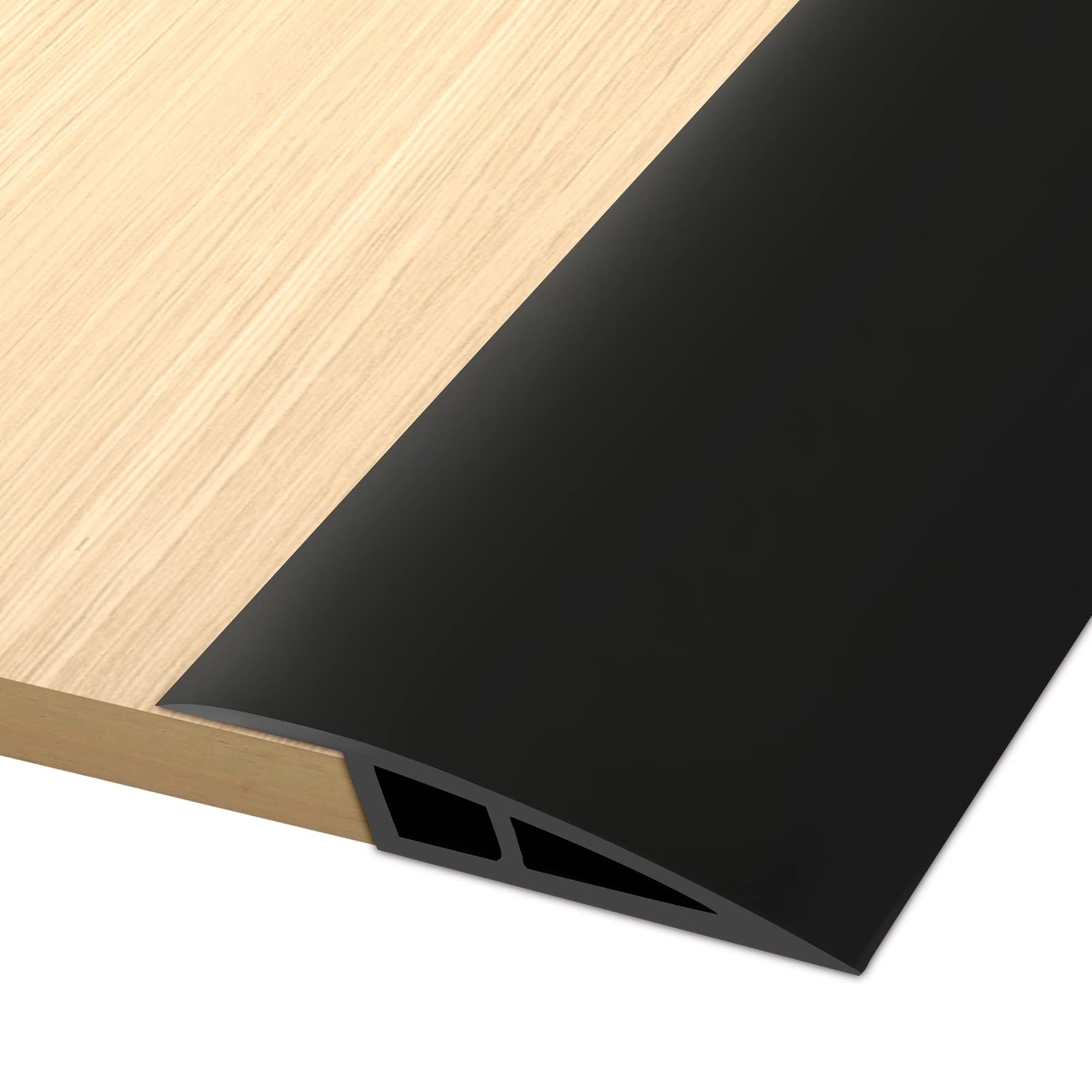 Angel Sar 3.3ft Black PVC 1-Piece Self Adhesive Floor Transition Strip
