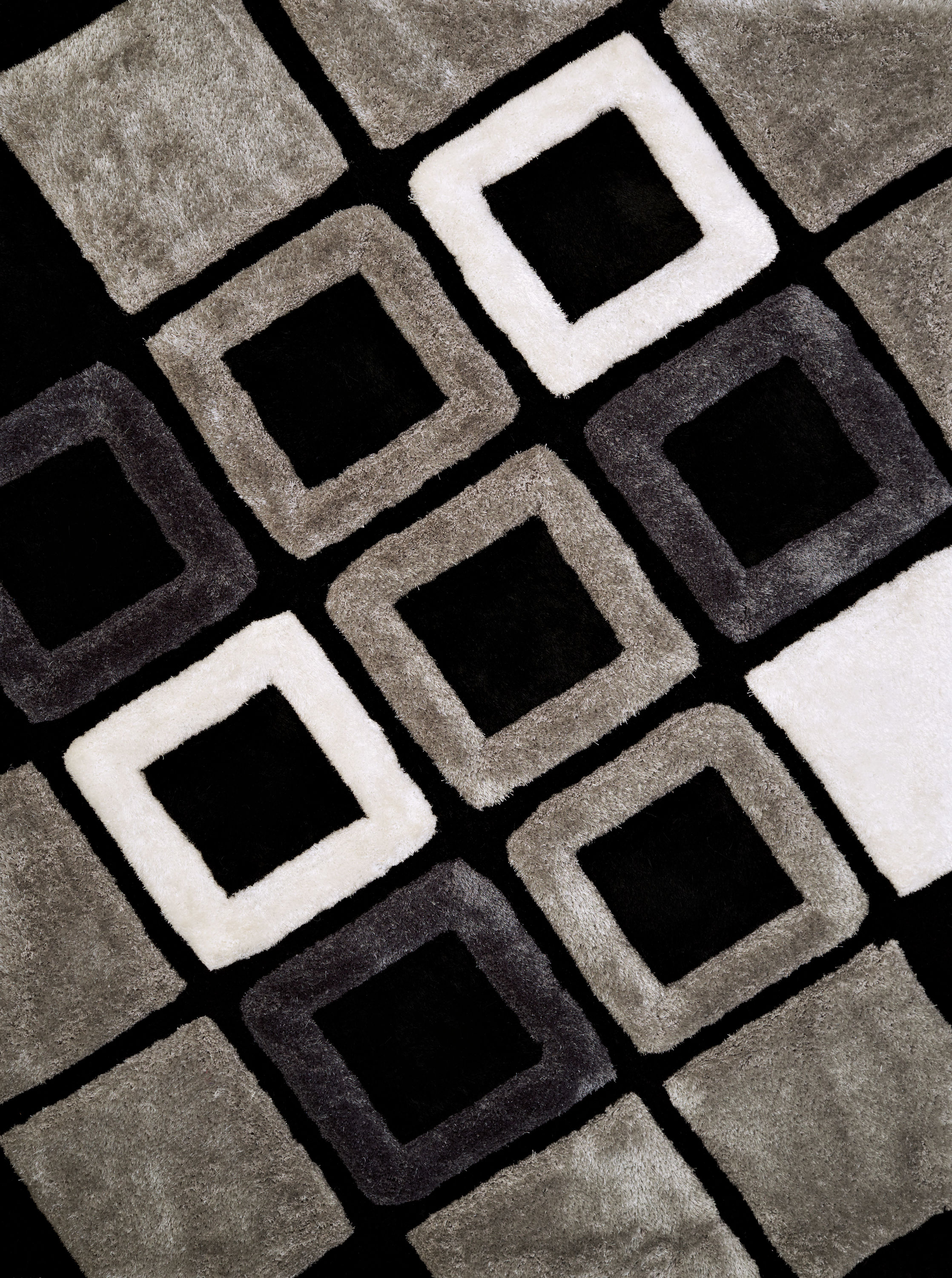 United Weavers Of America 2100 21070 912 Finesse 8 x 11 (ft) Polyester Black Rectangular Indoor Geometric Area rug