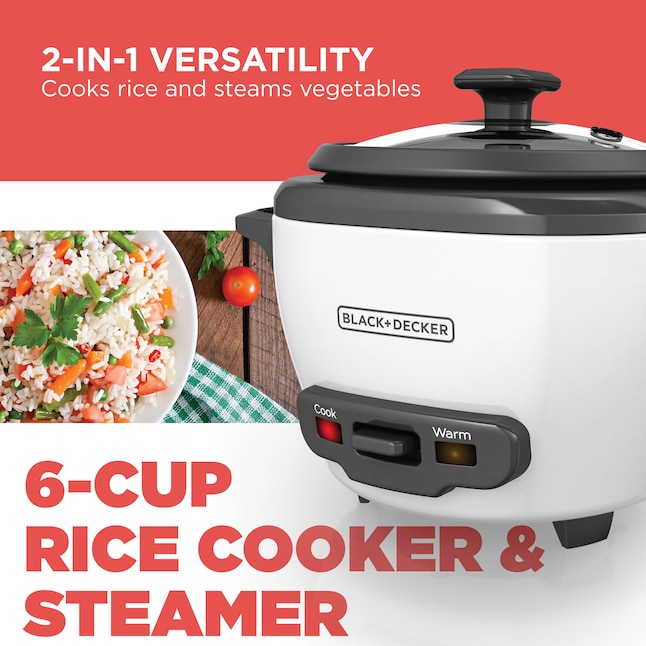 BLACK+DECKER 6 Cups Residential Rice Cooker in the Rice Cookers ...
