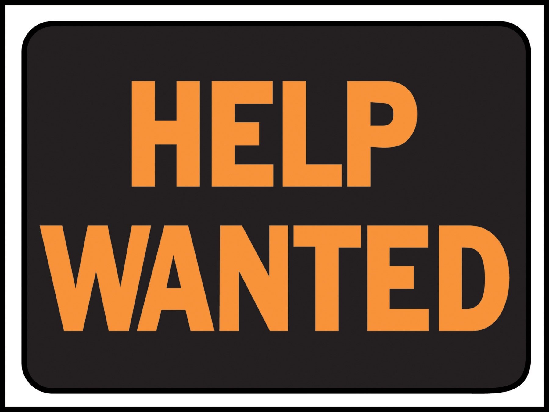 HY-C Hy-Ko English Help Wanted Plastic Sign 9 x 12 in