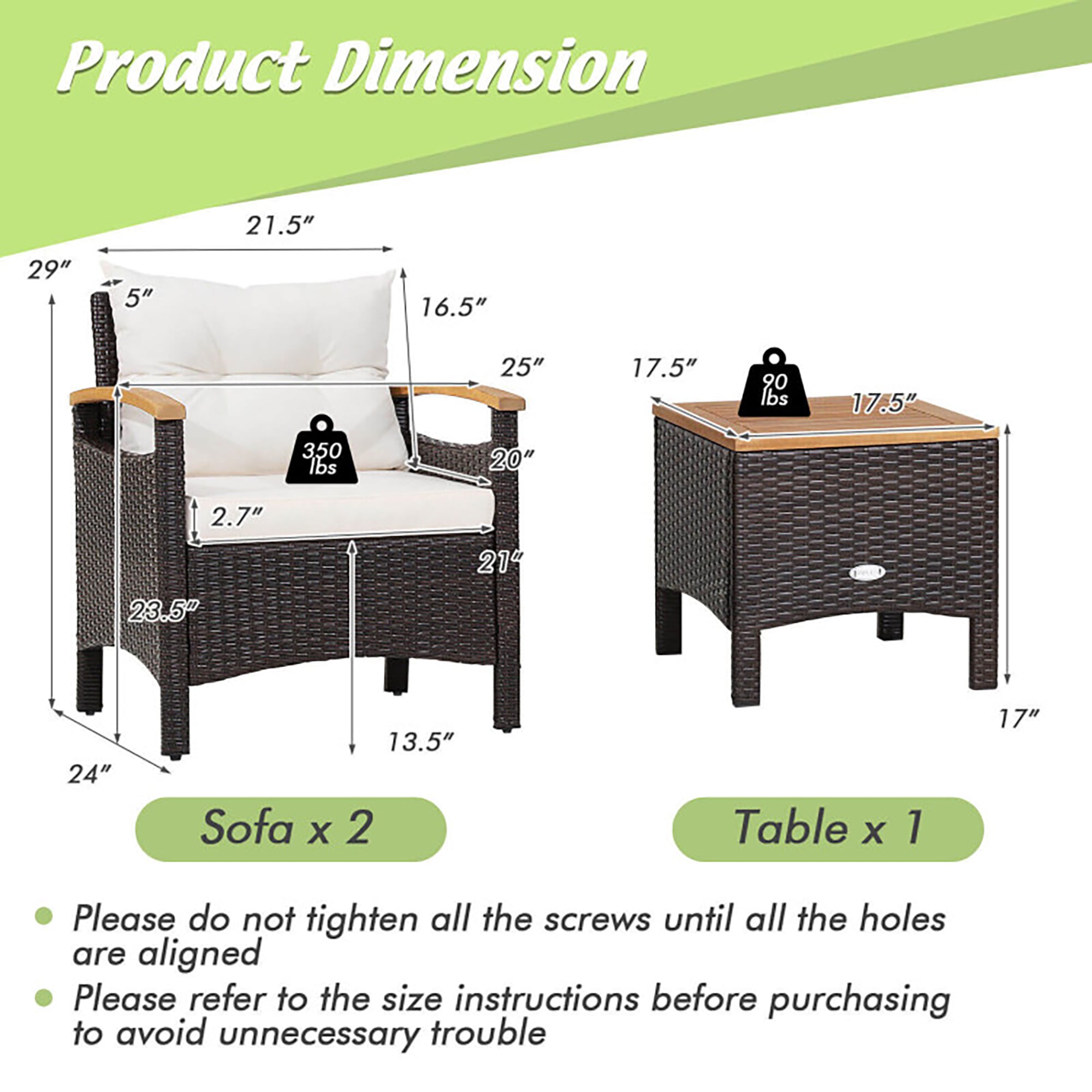 CASAINC WF-SM-KF-3700GY Patio-Conversation-Sets - View #3