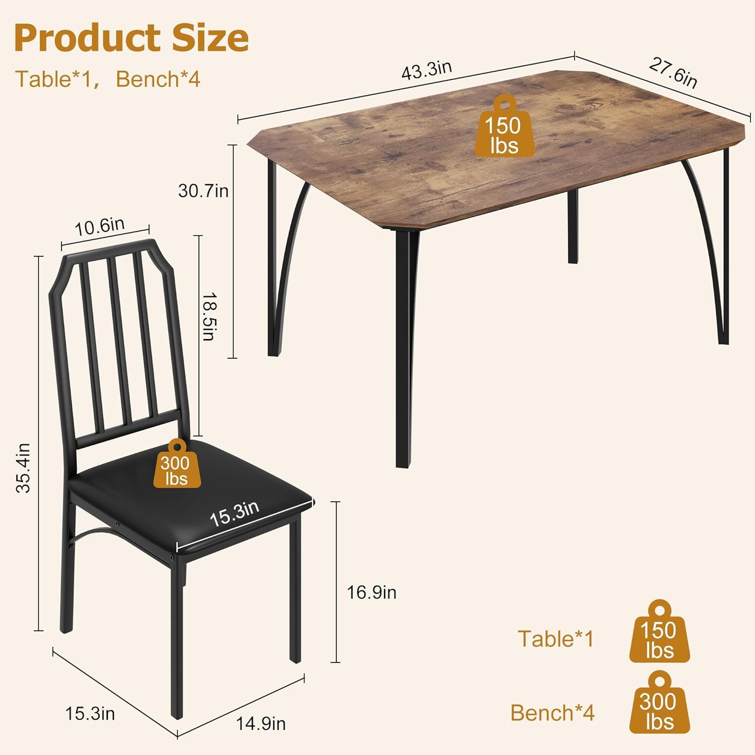 GAOMON CQC-UKZXJZ-PT6X Dining-Sets - View #2