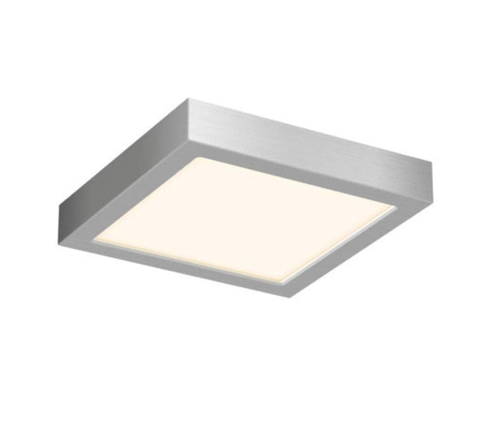 DALS Lighting CFLEDSQ06-CC-SN Cfled 1 -Light 6-in Nickel Integrated LED Flush Mount Light ENERGY STAR Certified