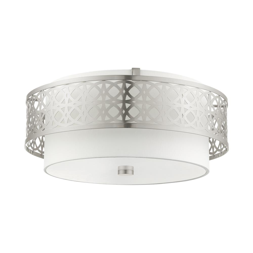 Calinda Brushed Nickel 4-Light Drum Semi-Flush Mount