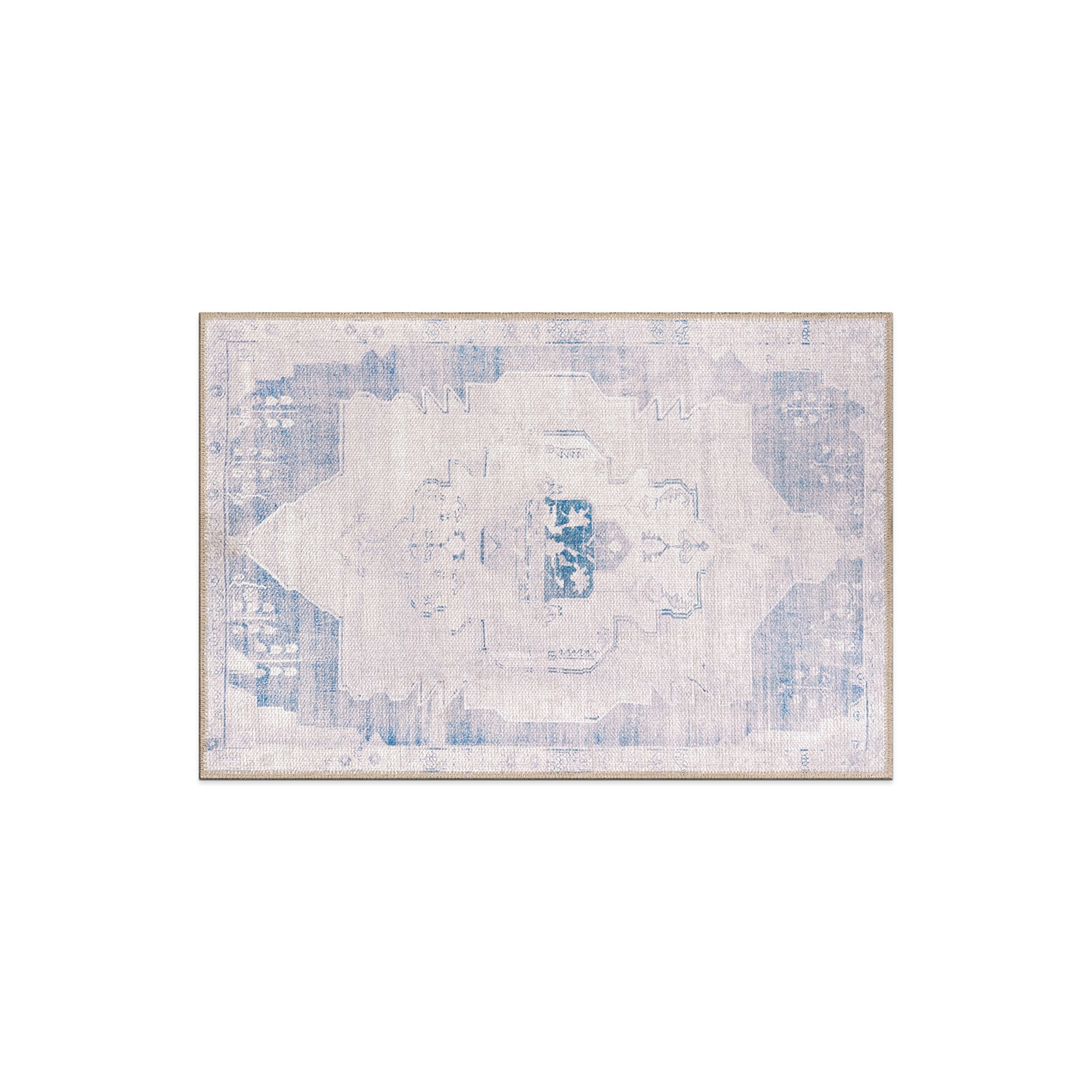 World Rug Gallery 6023BLUE2X3 2 x 3 (ft) Loomed Polyester Blue Rectangular Indoor Oriental Machine washable Area rug
