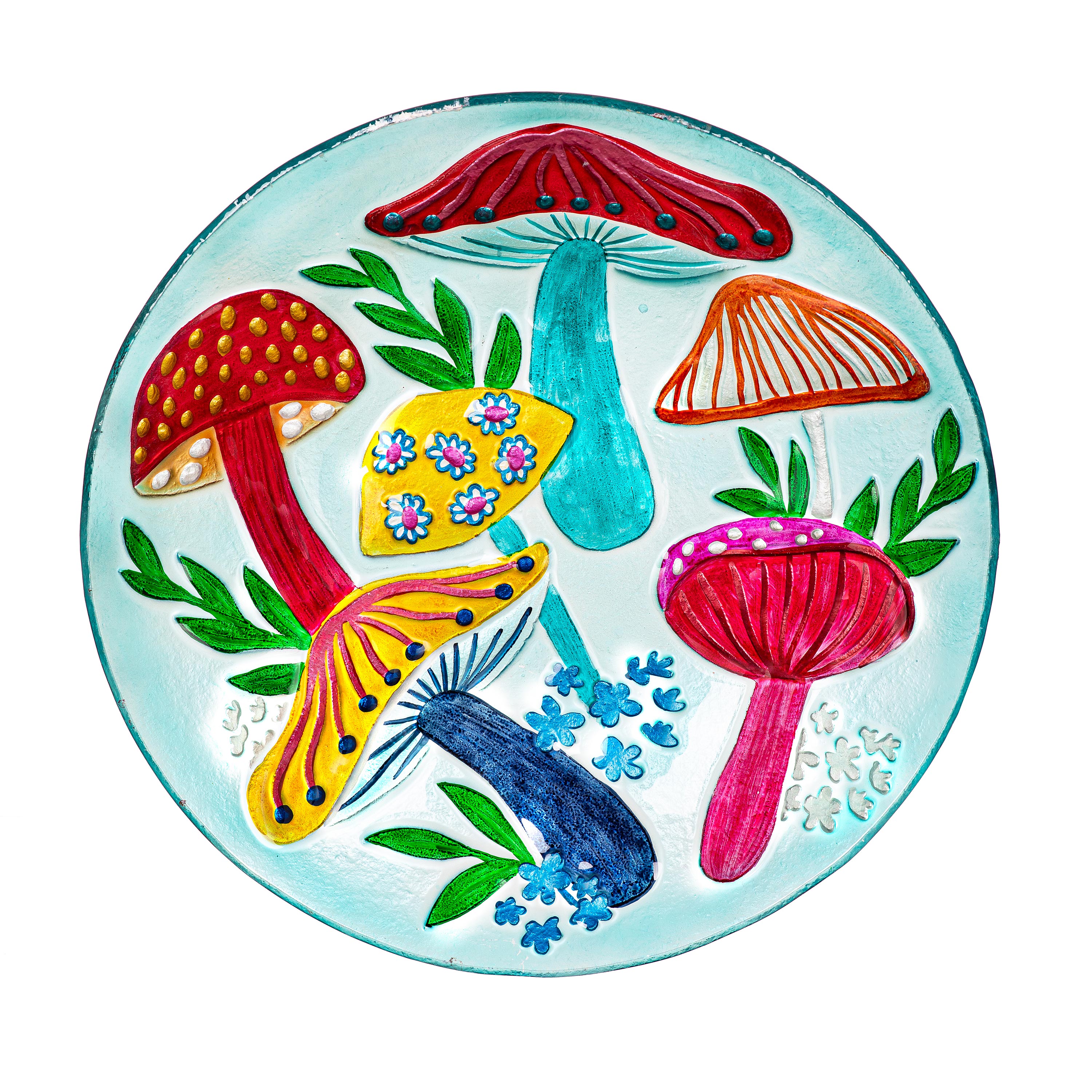 Evergreen 2GB7316 2.36-Inches H Multi-color Glass Birdbath bowl