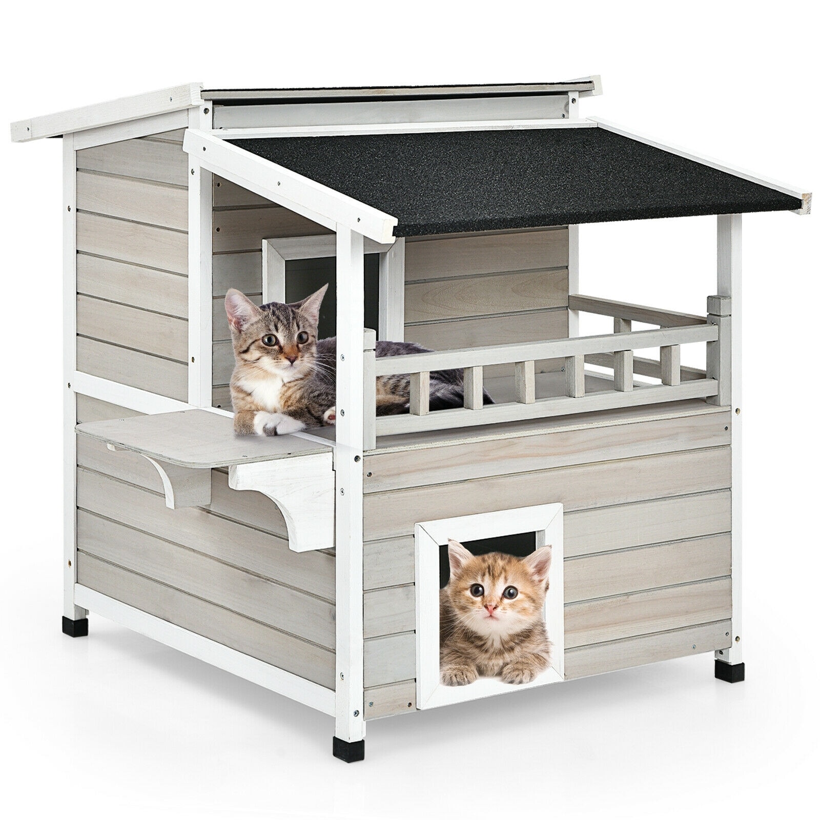 Insulated Outdoor Pet House with Platform  Outdoor cat shelter, Outdoor cat  house, Cat house diy