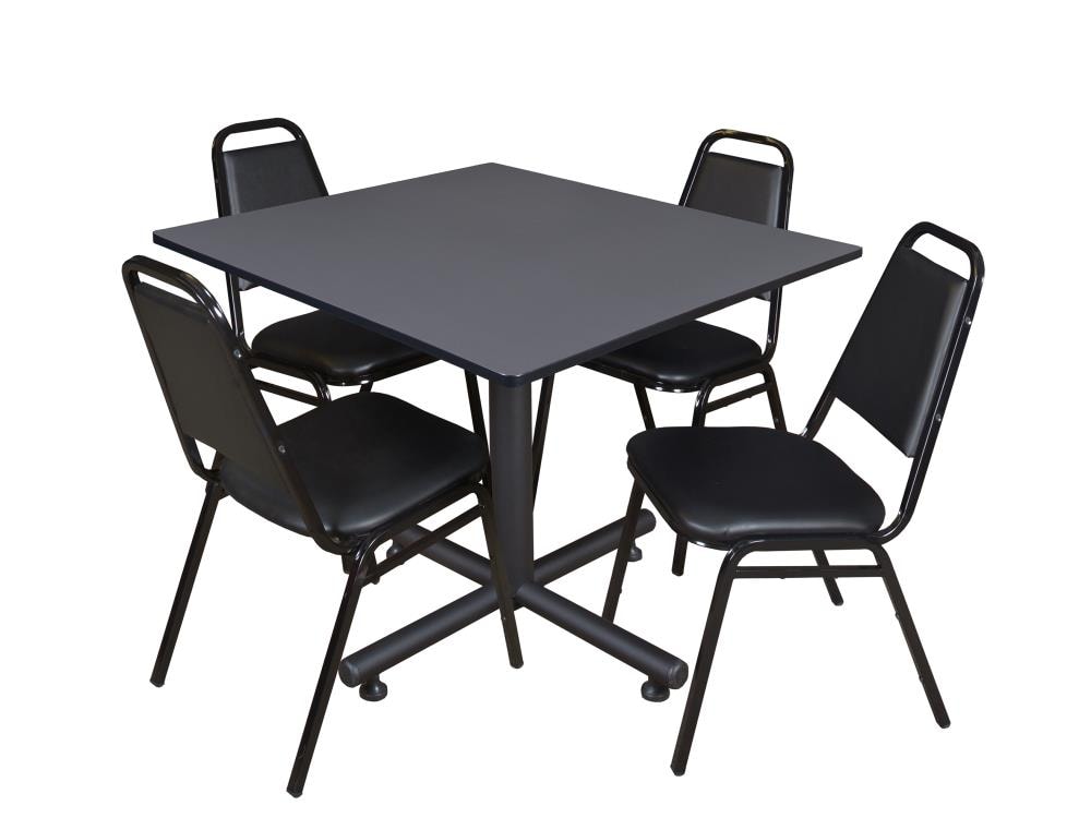 Regency TKB4848GY29BK Breakroom Gray 4-Person Training Table (48-in W x 29-in H)