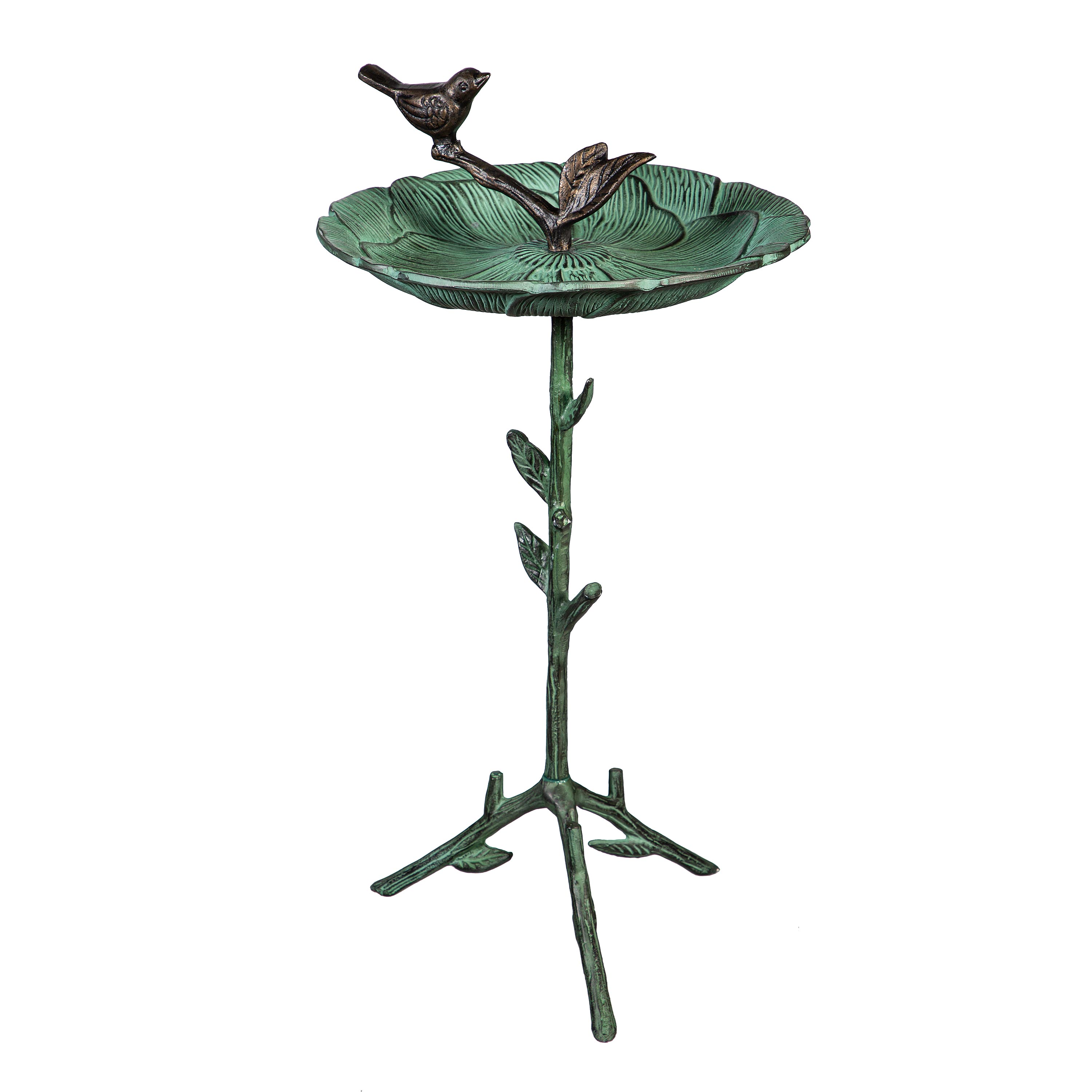 Evergreen 2GB7264 25-Inches H Green Metal Complete birdbath