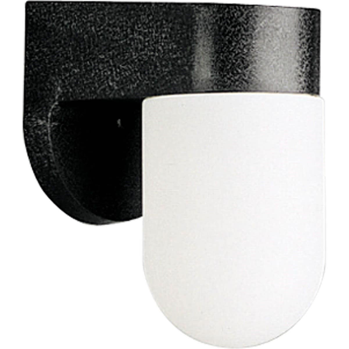 Black Polycarbonate Outdoor Wall Lantern with White Diffuser