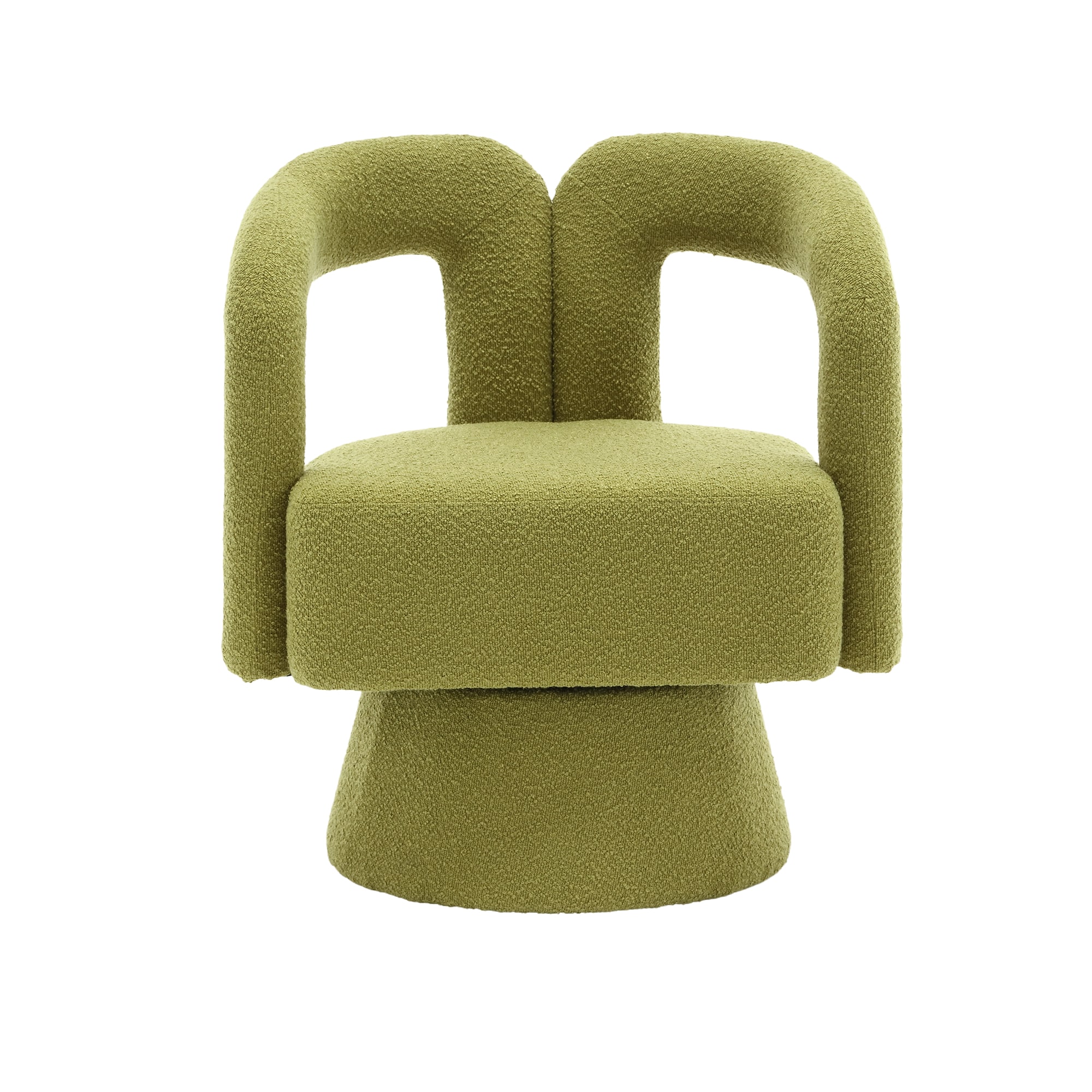 CESICIA ZLH-22 Modern Olive Green Boucle Swivel Accent Chair