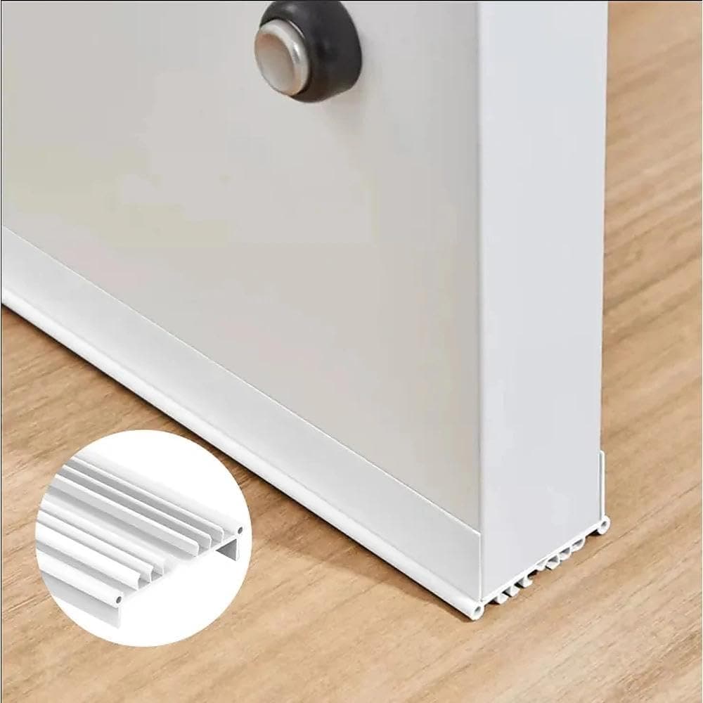 Afoxsos  Upgrade Vinyl Door Seal Strip Bottom 35 by 2 Inch Adjustable Door Sweeps Door Draft Stoppers for Bottom of Door Easy to Install Under