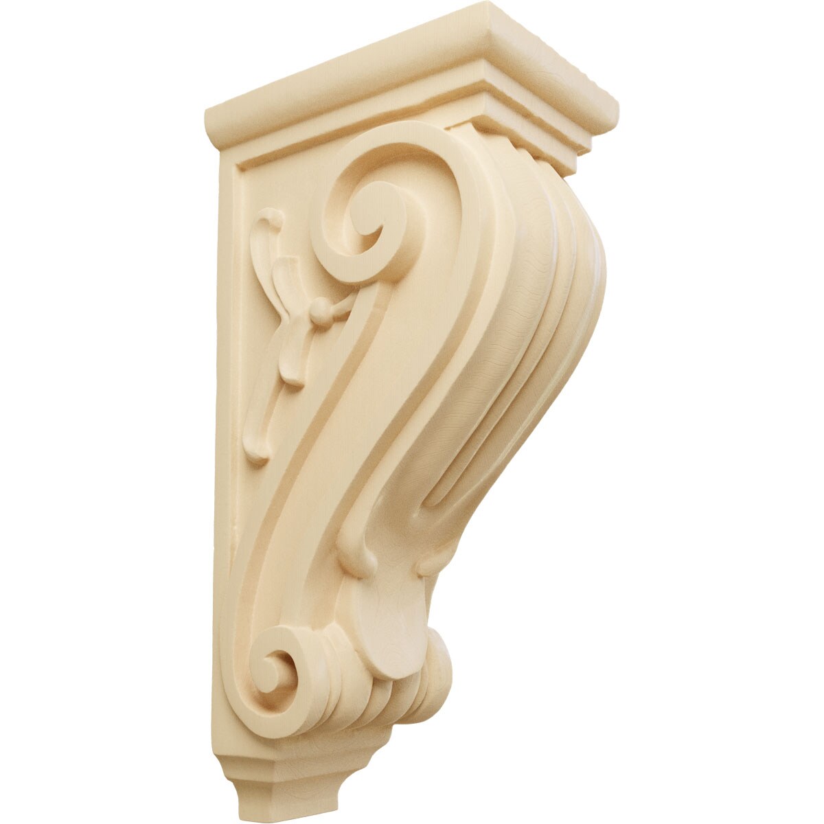 Ekena Millwork CORW05X07X14CLMA 5-in x 7.0-in x 14-in Unfinished Maple Wood Paintable/Stainable Corbel