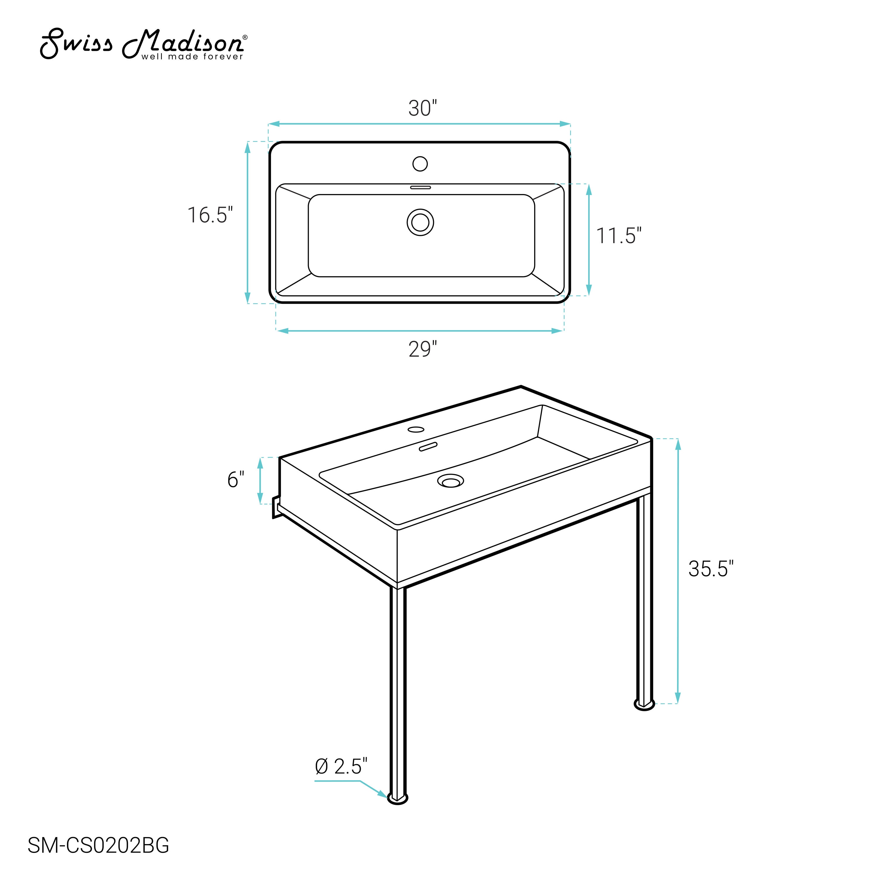 Swiss Madison SM-25-CSBAS12GD Console-Sinks - View #7