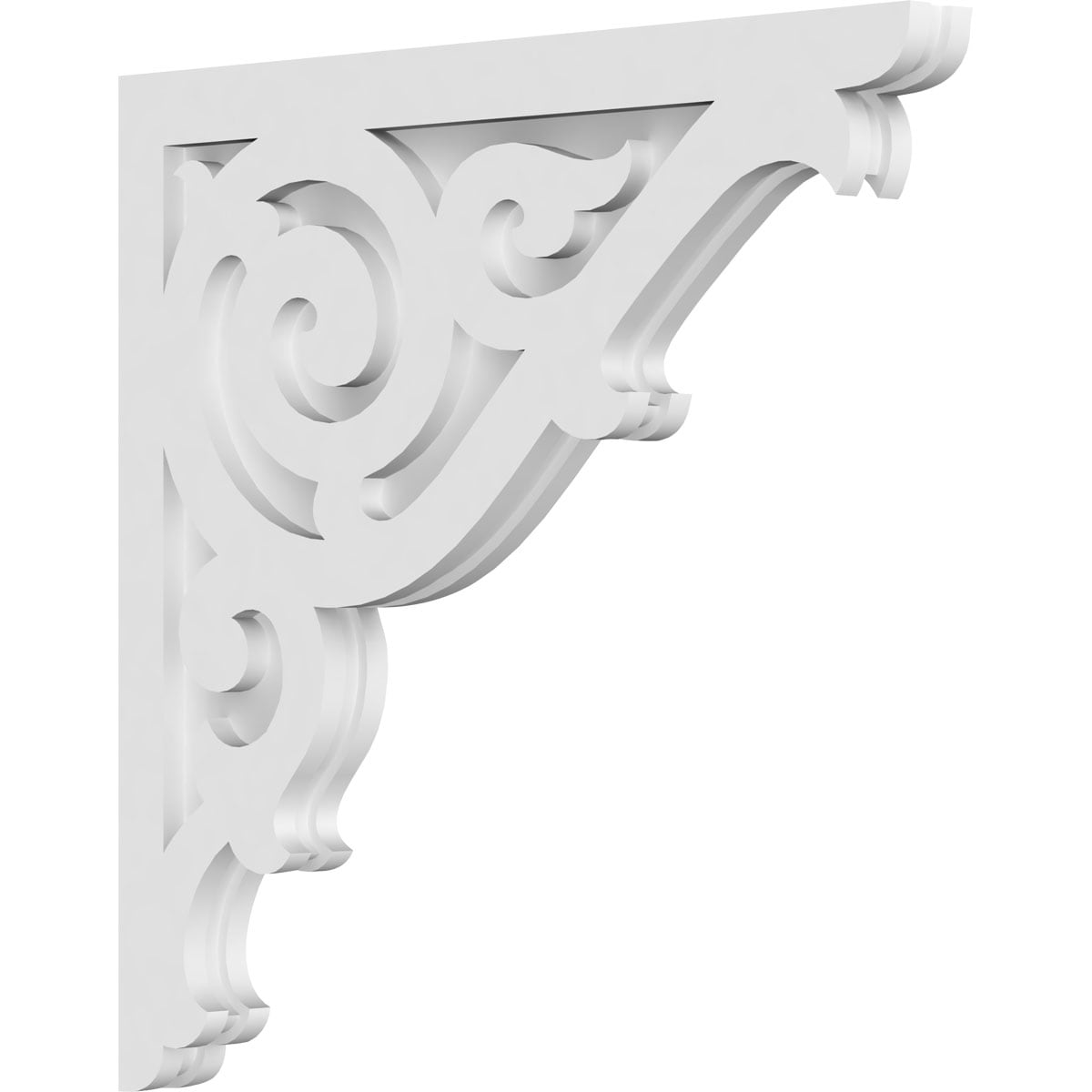 Ekena Millwork CORP01X22X22AT 1.875-in x 22-in x 22-in Athens Unfinished White PVC Paintable Corbel