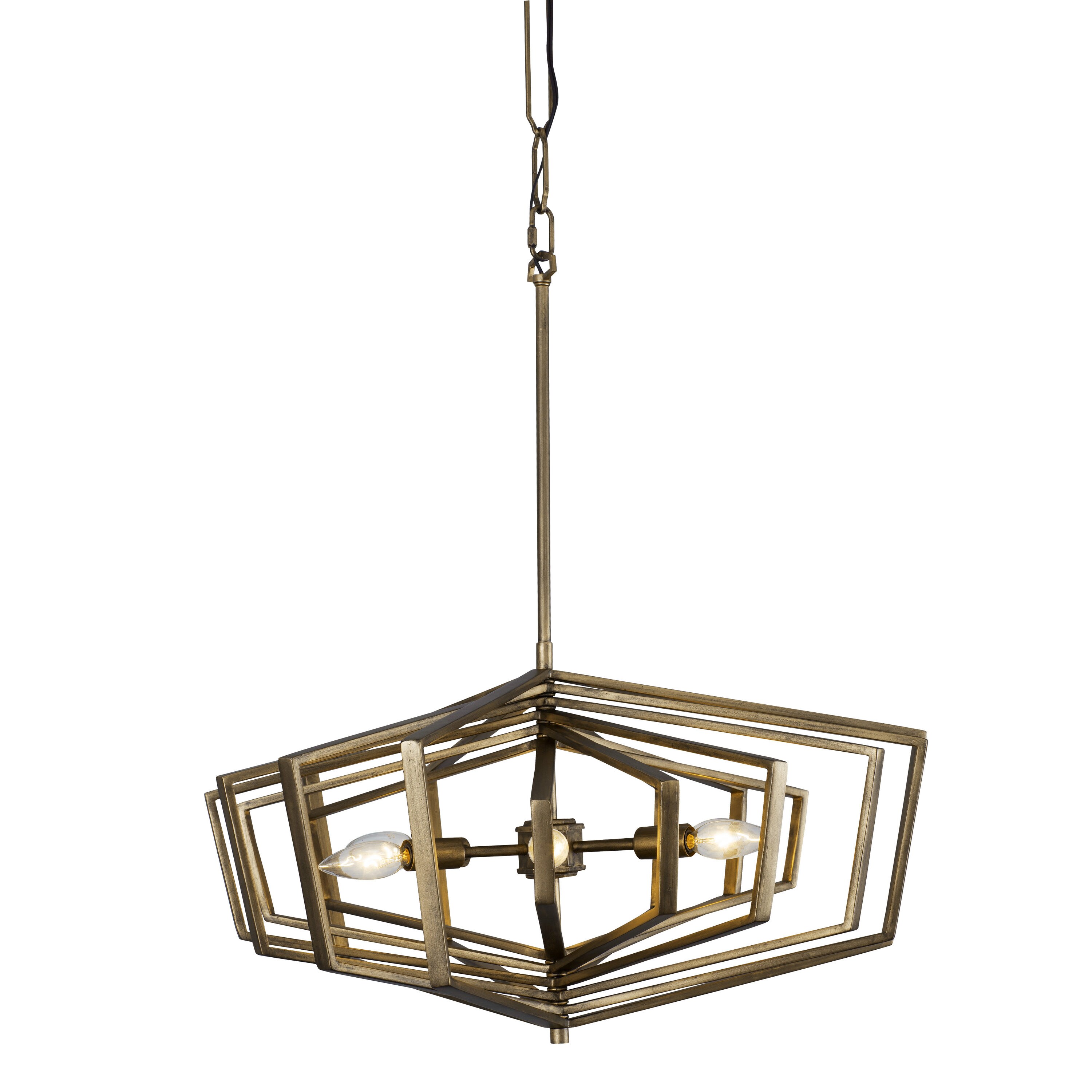 Varaluz 262P06HG Gymnast 6 -Light Havana Gold Transitional Geometric Hanging Pendant light