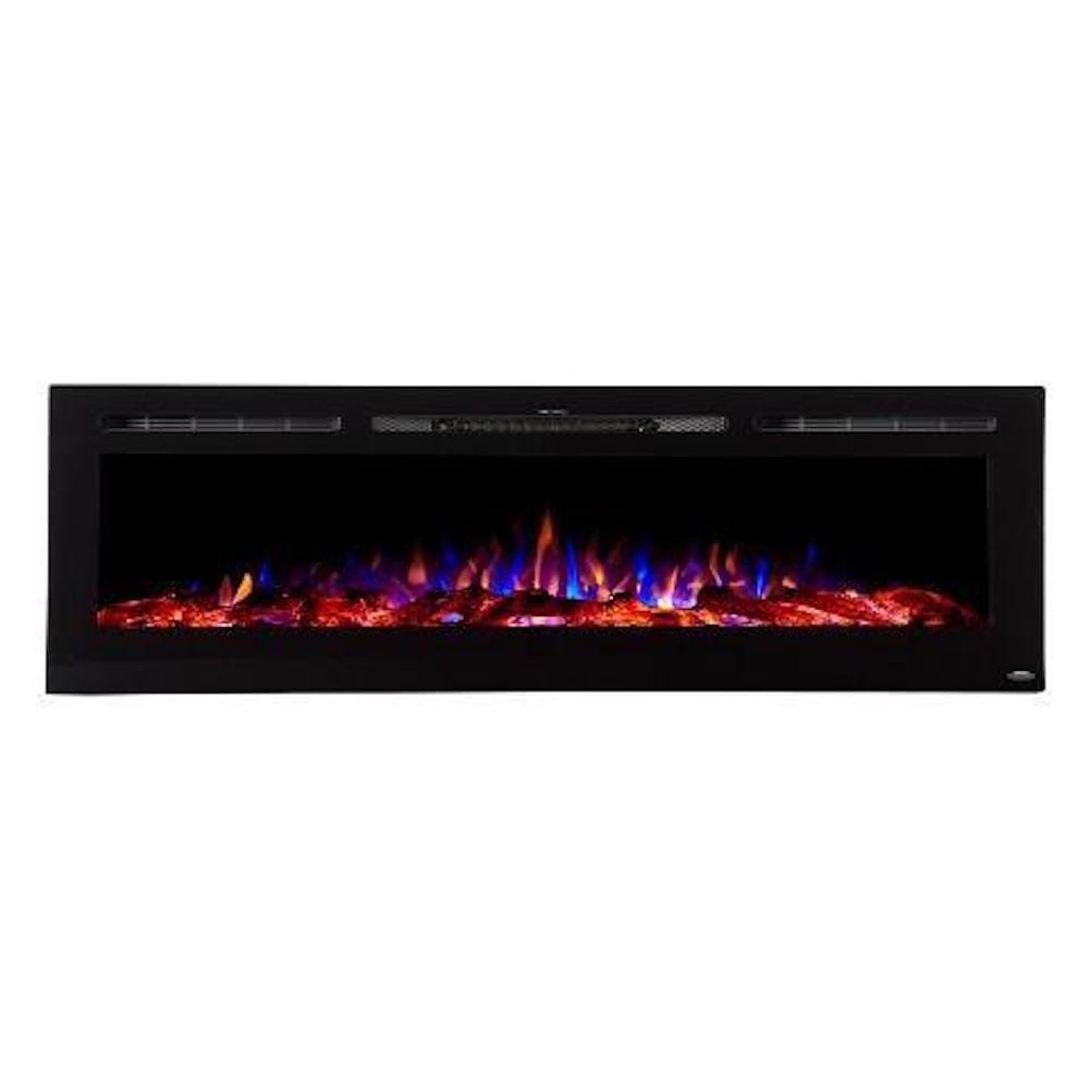 Sideline 84 Inch Black Wall Mounted Electric Fireplace