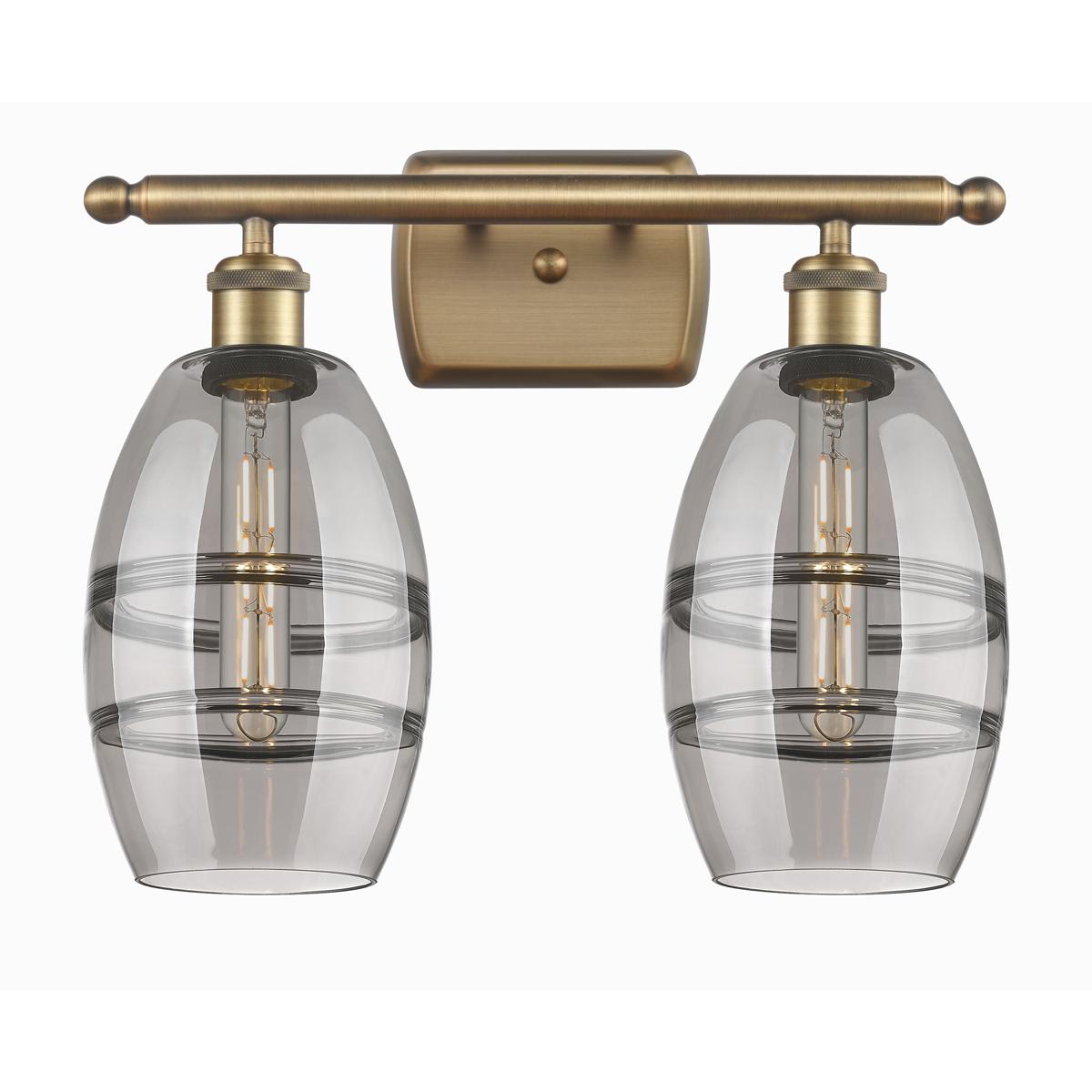 Innovations Lighting - 516-2W-BB-G557-6SM Ballston Vaz Bathroom Vanity Light Brushed Brass