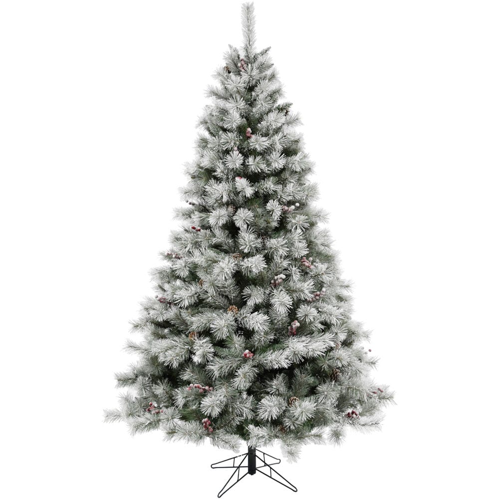 Fraser Hill Farm FFHM065-0GR Unlit 6.5-Feet Homestead pine Flocked White Artificial Christmas Tree