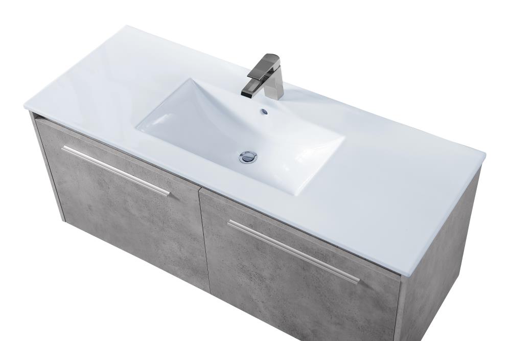 Elegant Decor First Impressions 48-in Gray Single Sink Bathroom Vanity ...