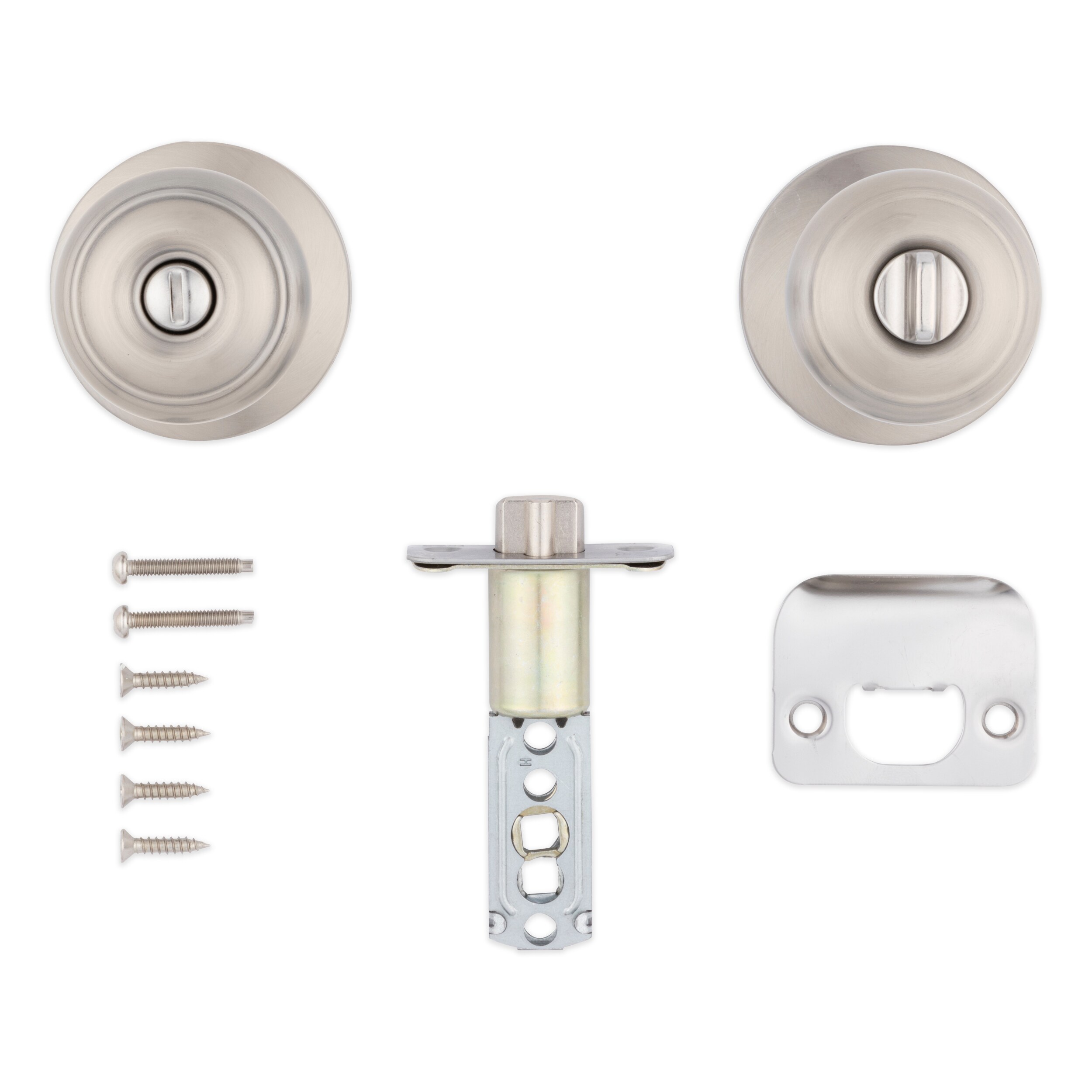 RELIABILT Baron Satin Nickel Interior Bed/Bath Privacy Door Knob