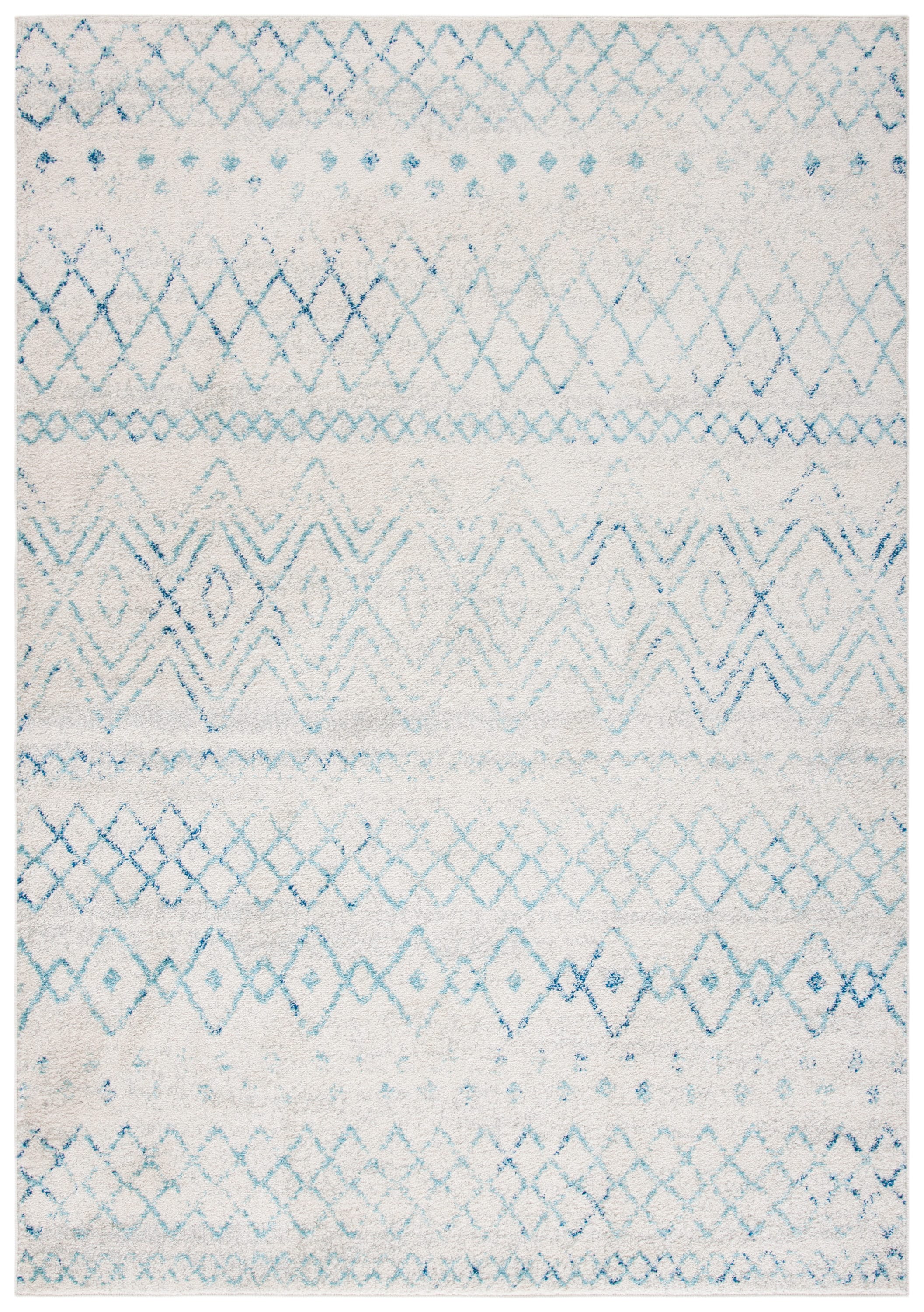 Safavieh MAD798C-9 Madison Kalab 9 x 12 (ft) Loomed Synthetic Ivory/Aqua Rectangular Indoor Distressed/Overdyed Bohemian/Eclectic Area rug