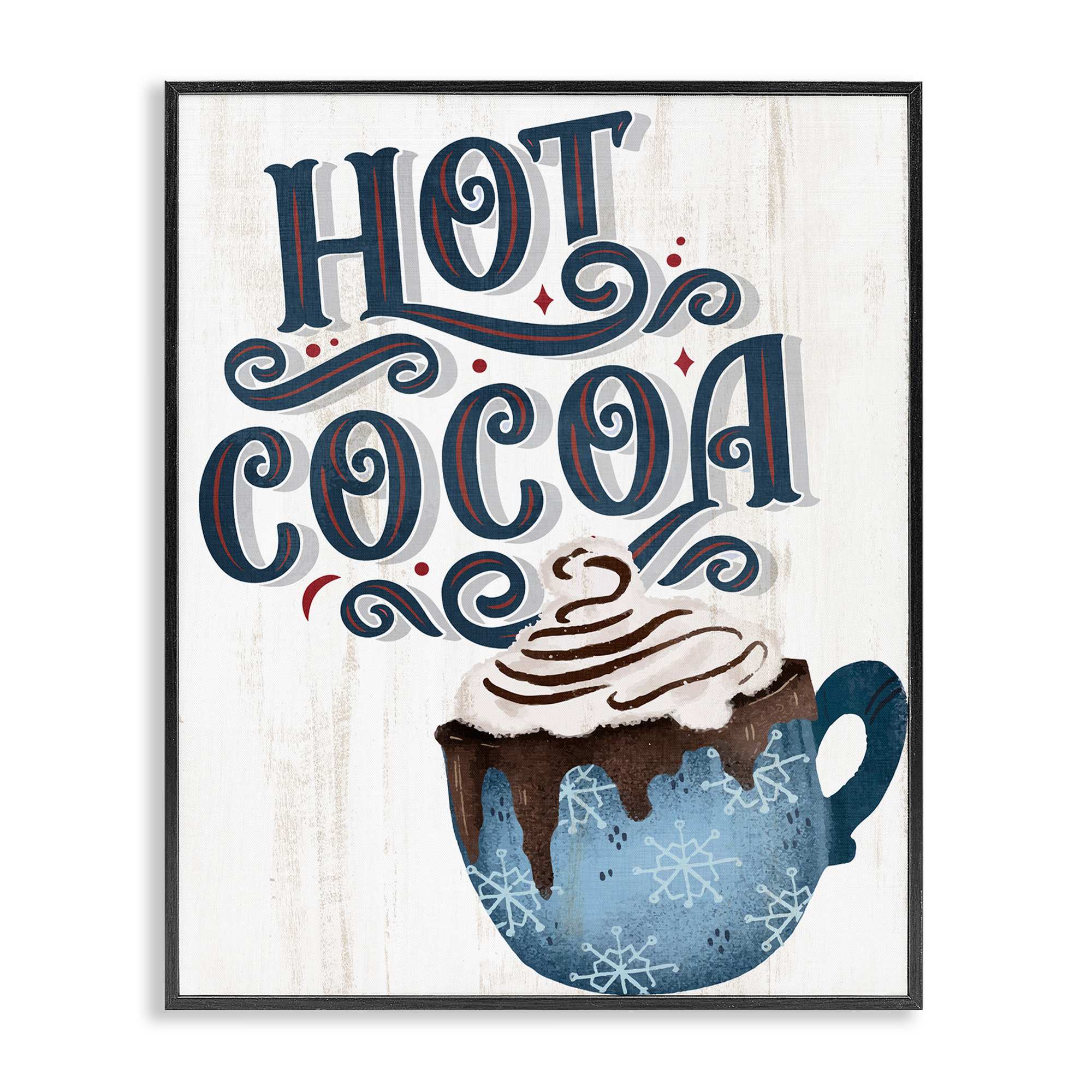 Stupell Industries BS-519-FR-11X14 Warm Rustic Hot Cocoa Black Framed Giclee Art By Kim Allen 11 x 14