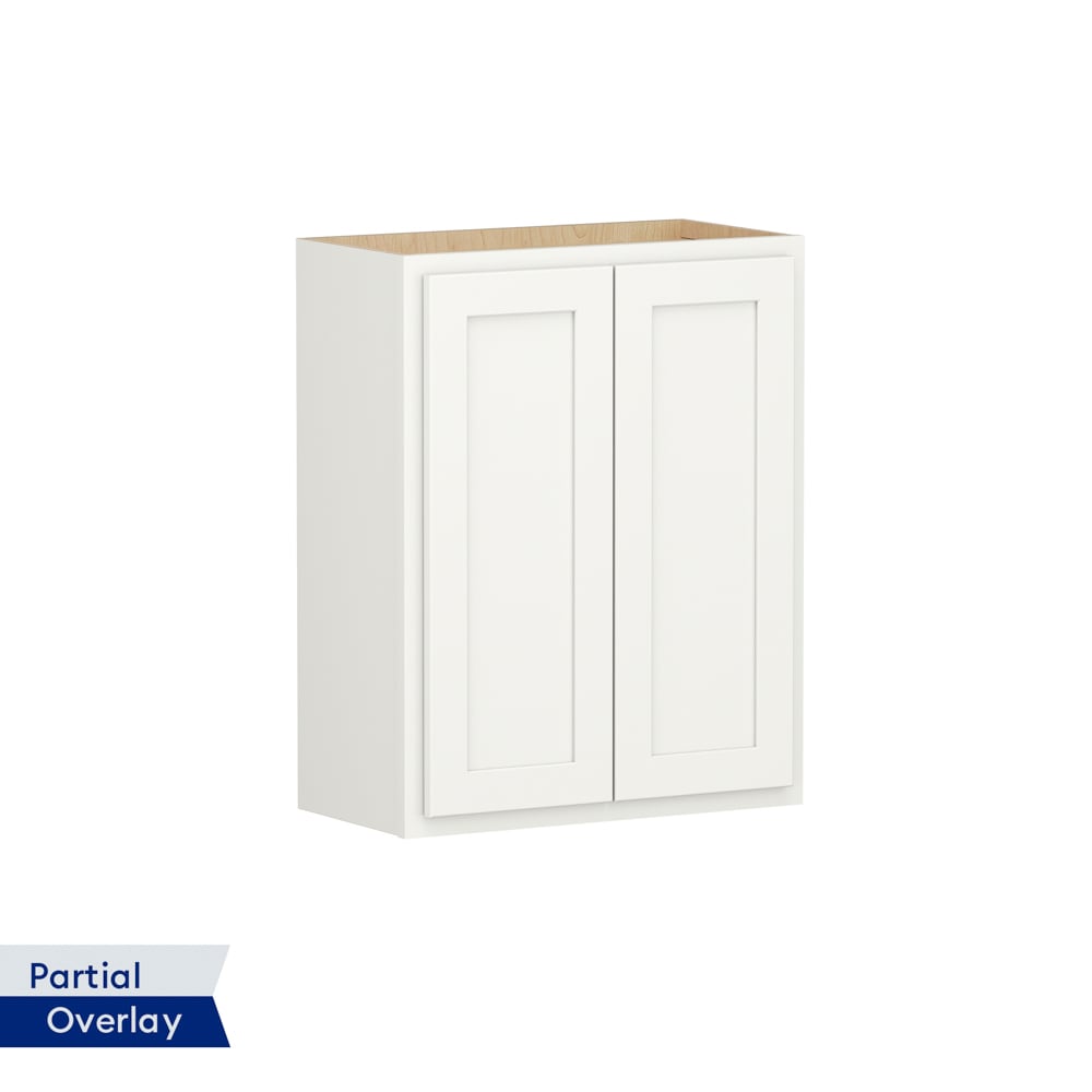 Shenandoah PRO Express SPE 92MPS-1263 Breckenridge 24-in W x 30-in H x 12-in D Linen Partial Overlay Wall Fully assembled Plywood Cabinet (Recessed Panel Shaker)
