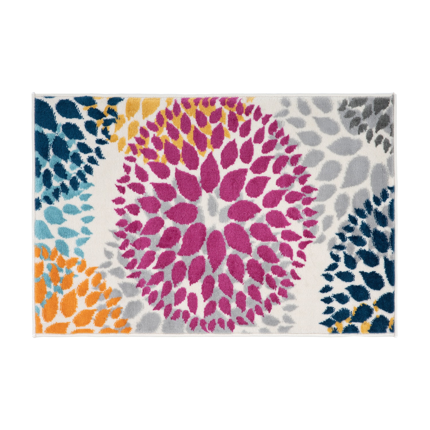 World Rug Gallery 9099MULTI2X3 Hudson 2 x 3 (ft) Loomed Polypropylene Multi Rectangular Indoor Floral/Botanical Mid-Century Modern Area rug