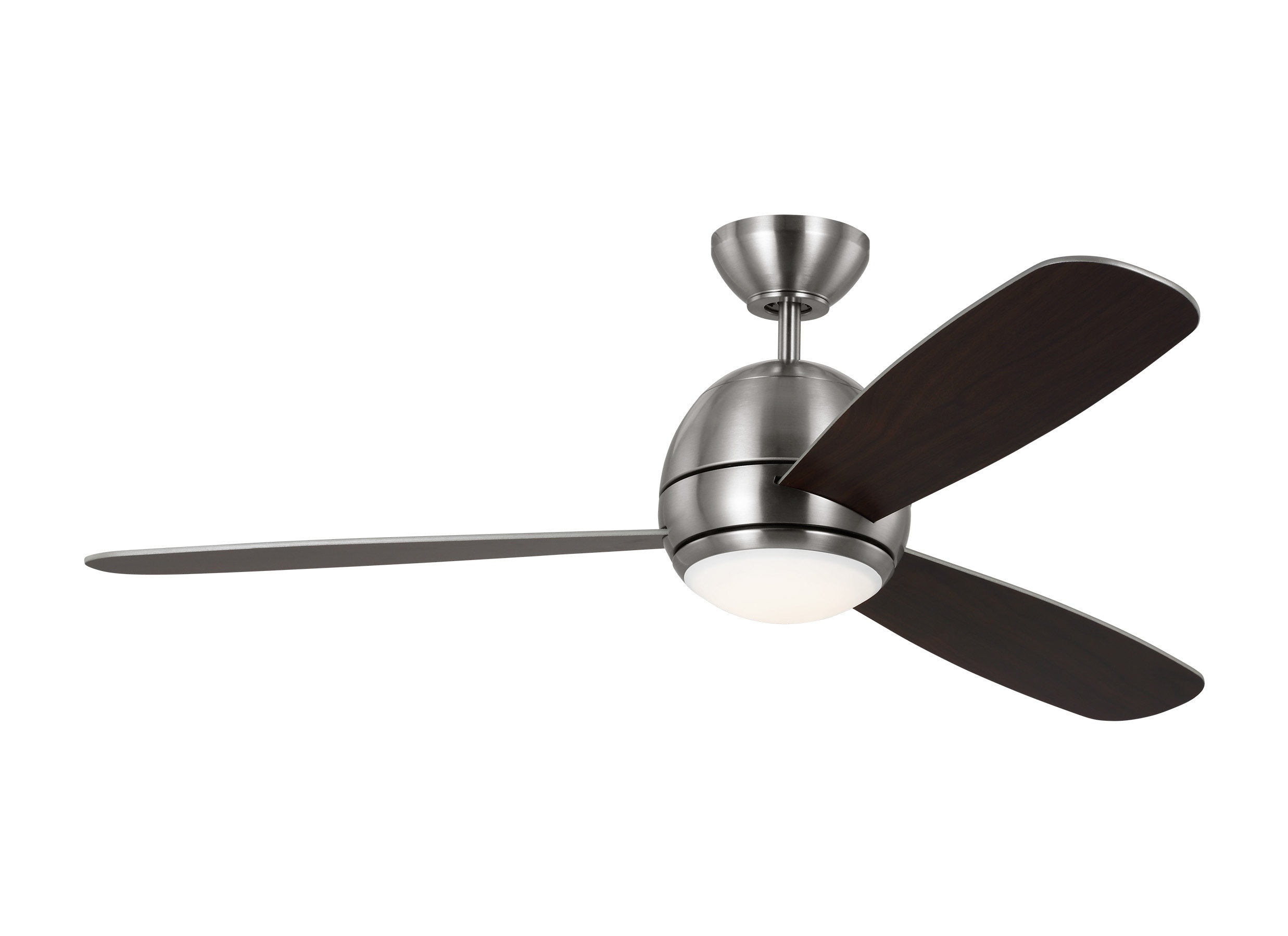Generation Lighting 3OBSR52BSD Orbis 52-in Integrated LED Brushed Steel with Silver Blades Ceiling Fan With Light ( 3 -Blade )