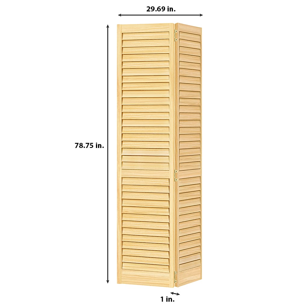 Natural Pine Louvered Bi-Fold Closet Door 30x80