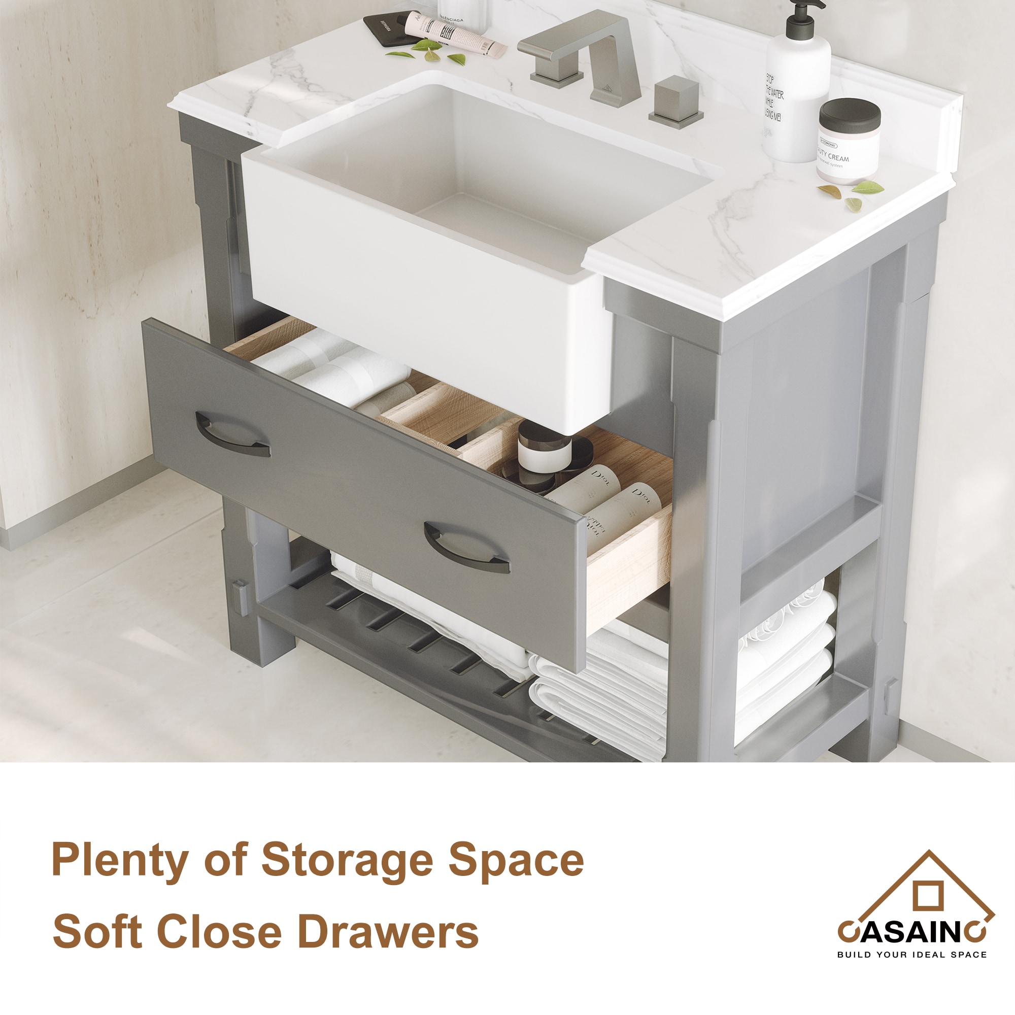 CASAINC MS-30036-CAB-WH Bath-Vanity-Combo - View #6